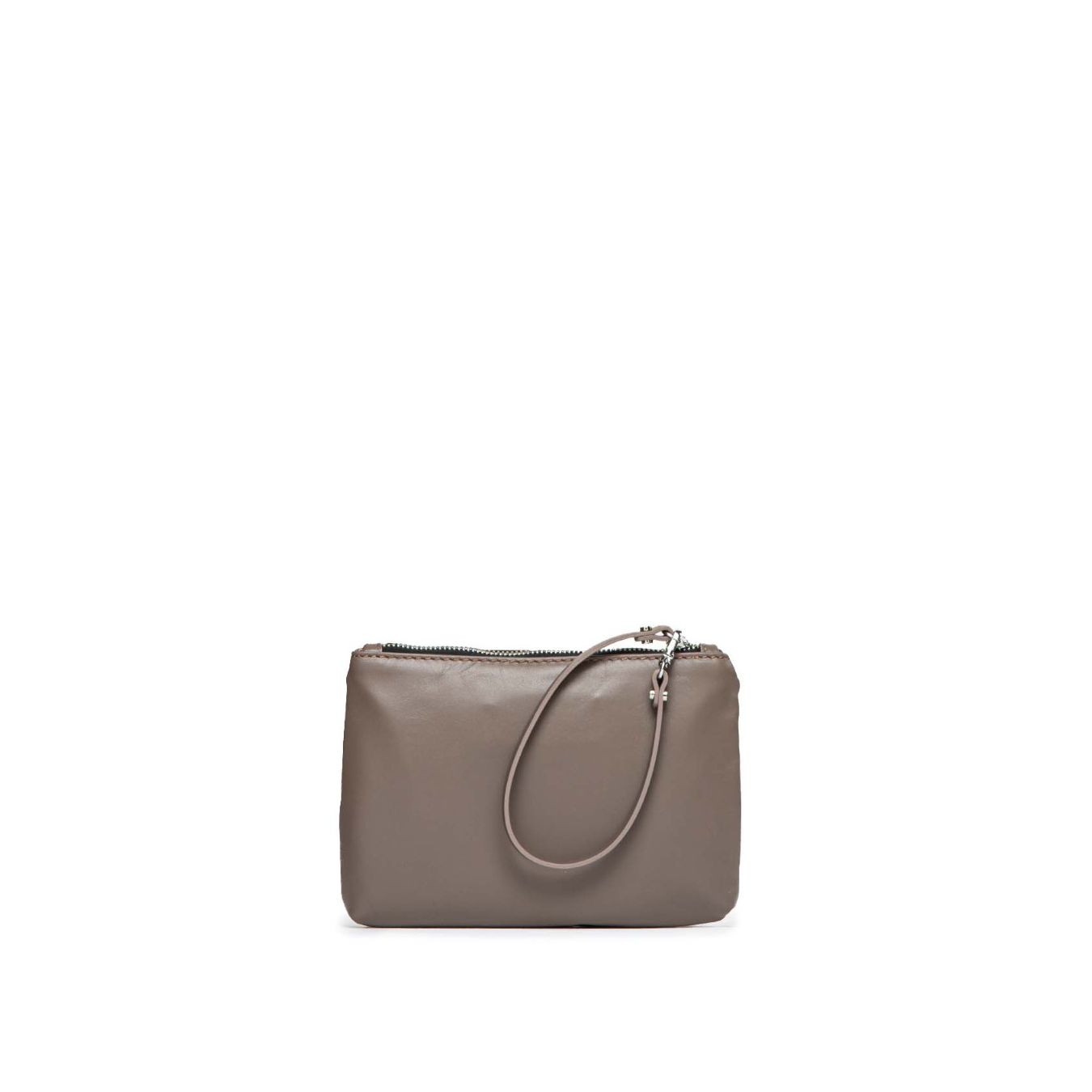 clutch in pelle colore grigio