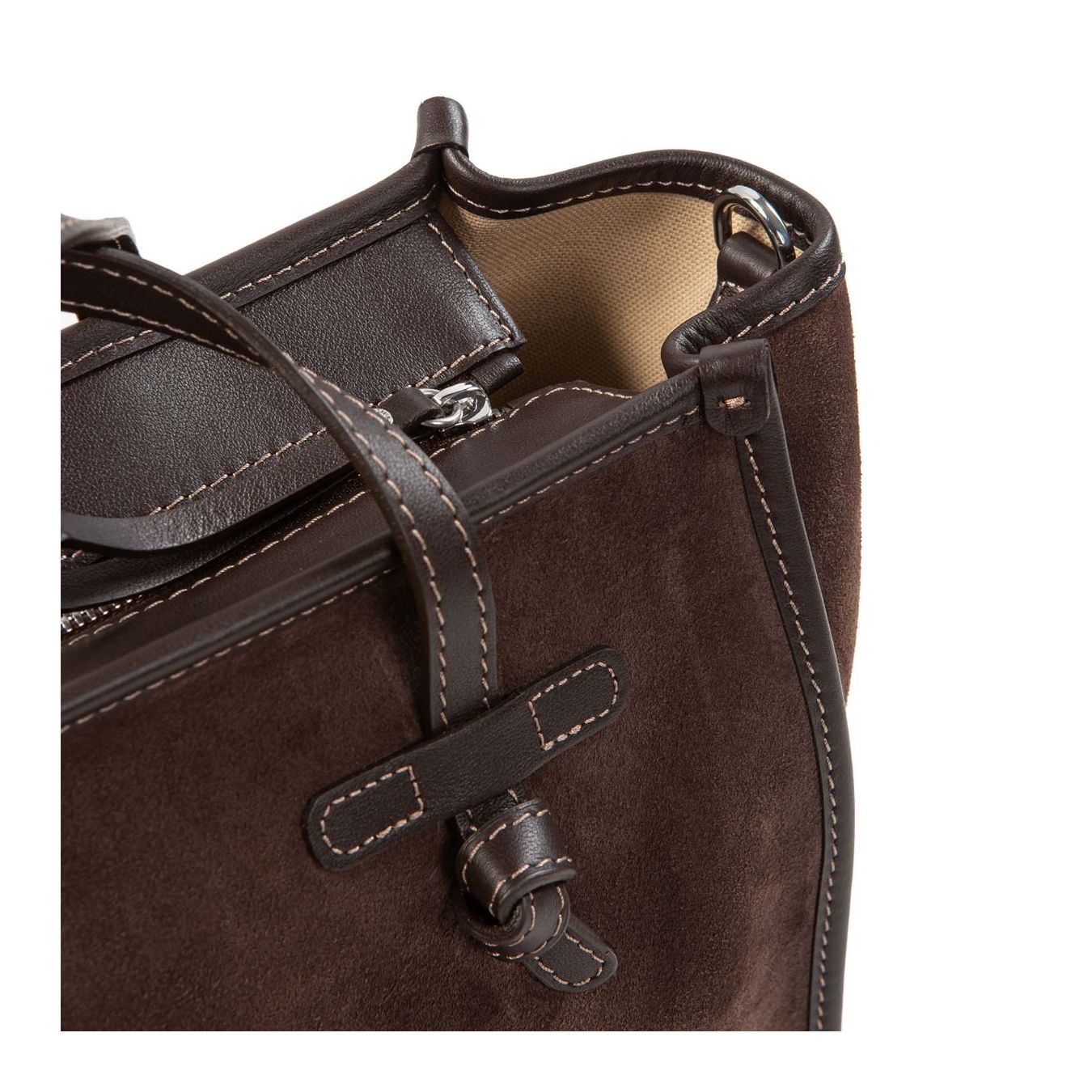  shopper MARCELLA media in camoscio espresso zip