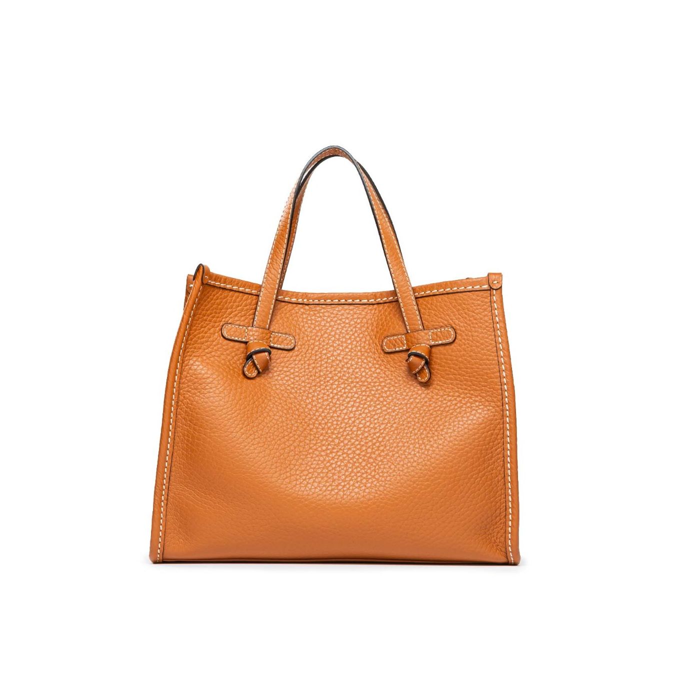 shopper MARCELLA media in pelle cuoio fronte