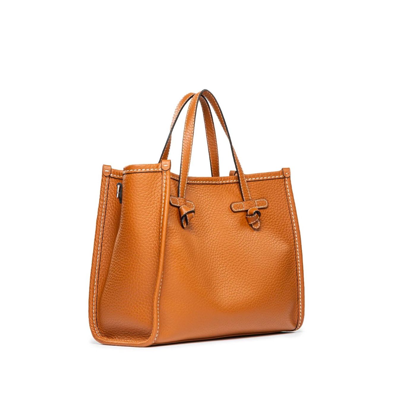 shopper MARCELLA media in pelle cuoio lato