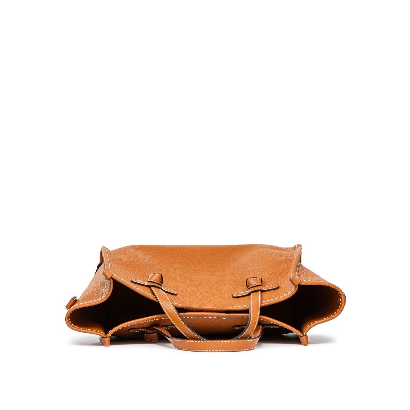 shopper MARCELLA media in pelle cuoio sopra