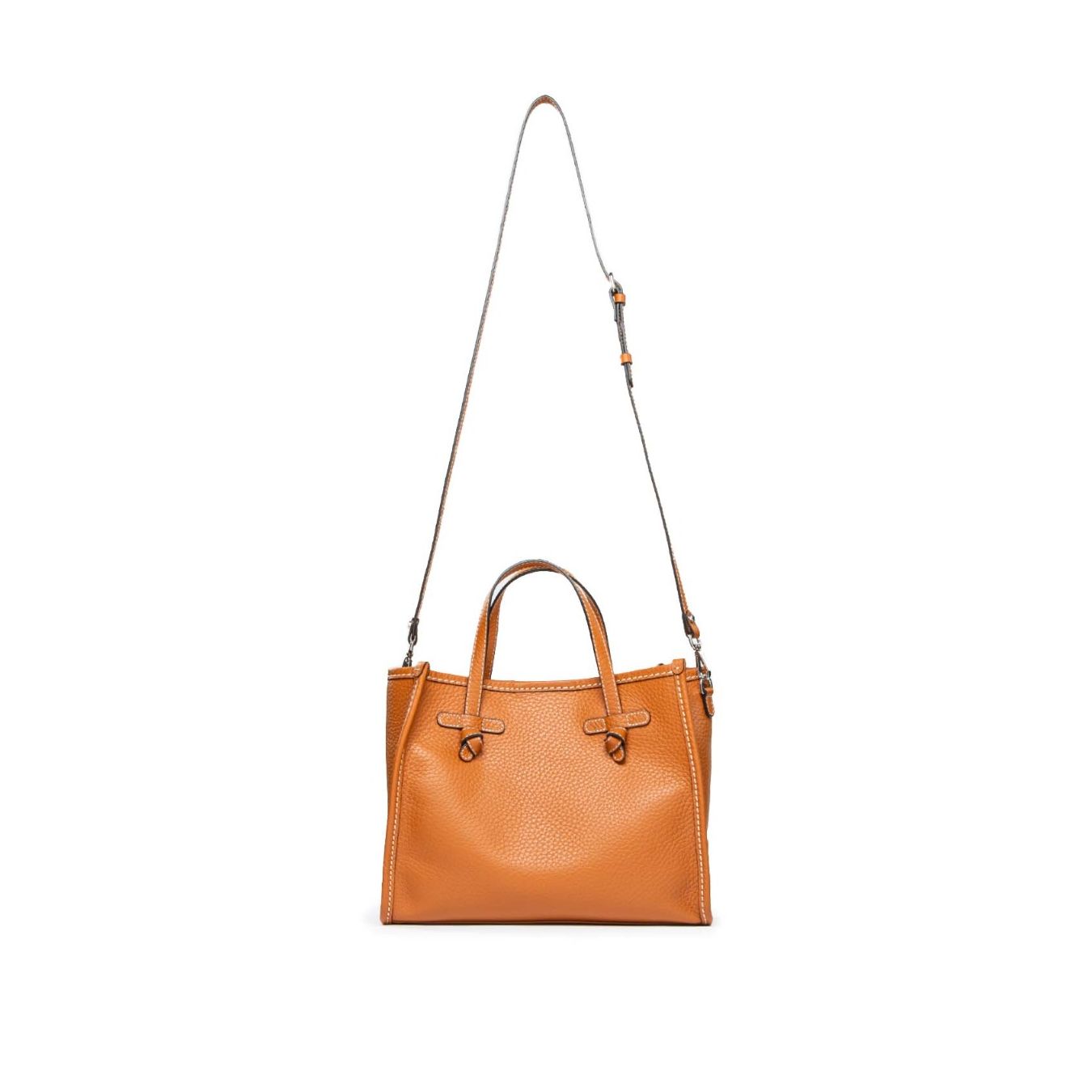 shopper MARCELLA media in pelle cuoio tracolla