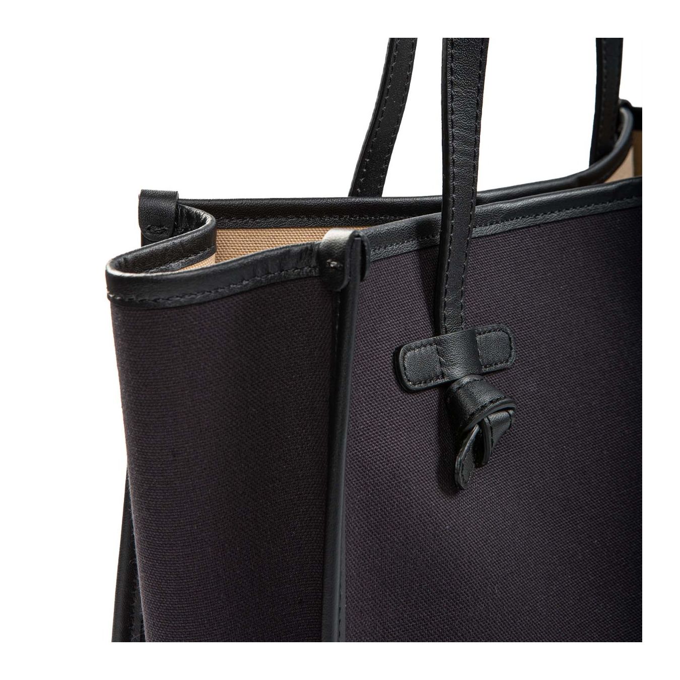 shopper MARCELLA media in tessuto nero   manici