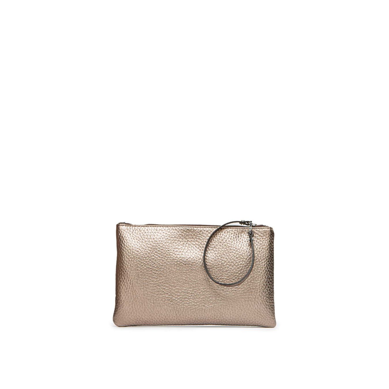 clutch in pelle grigia