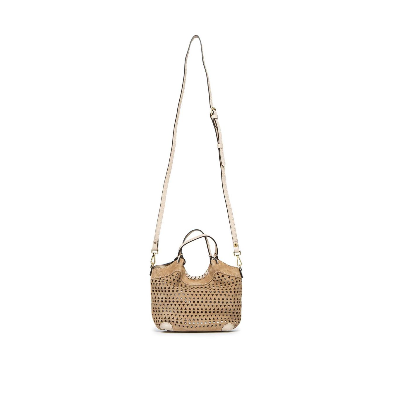 shopper mini DUA in camoscio forato con tracolla