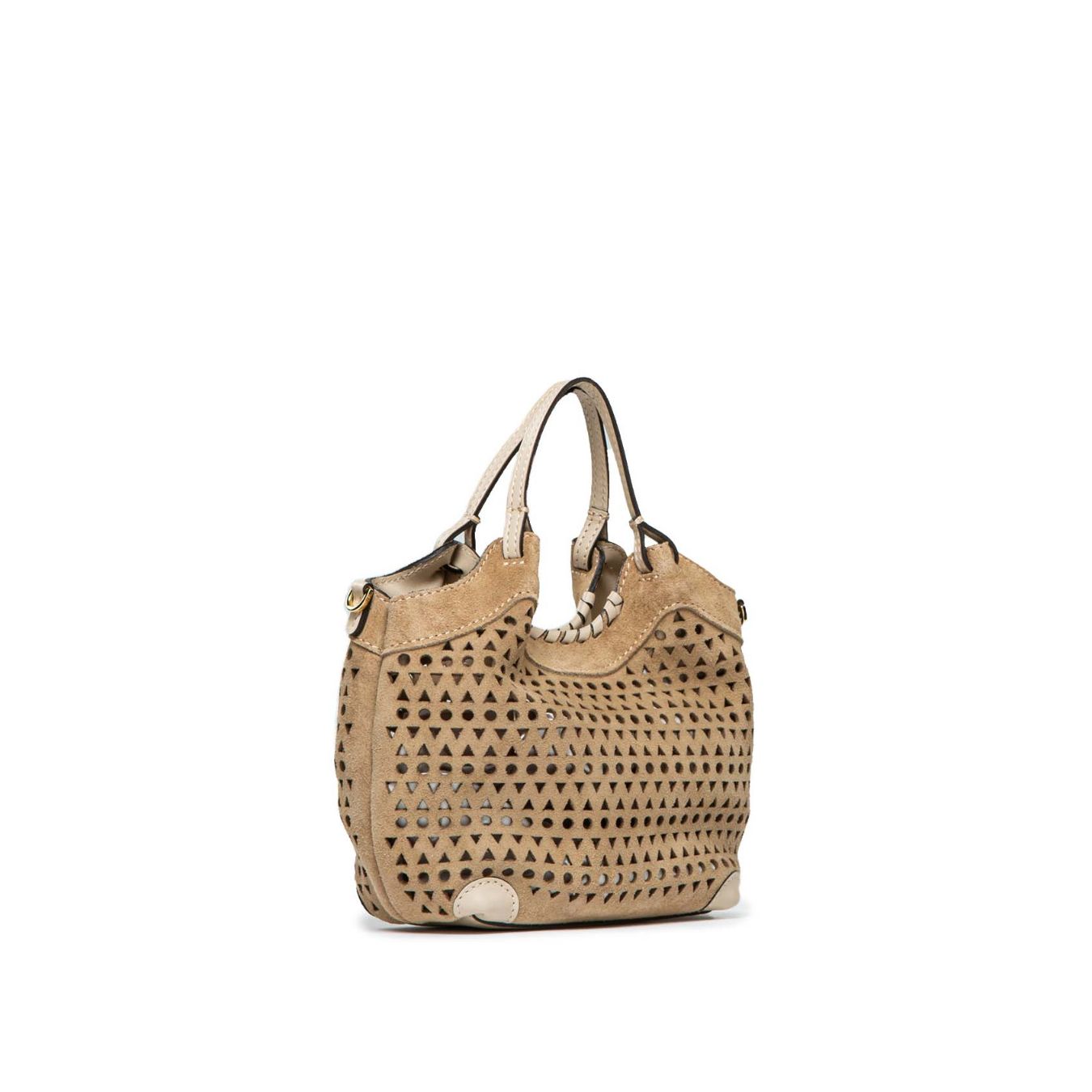 shopper mini DUA in camoscio forato