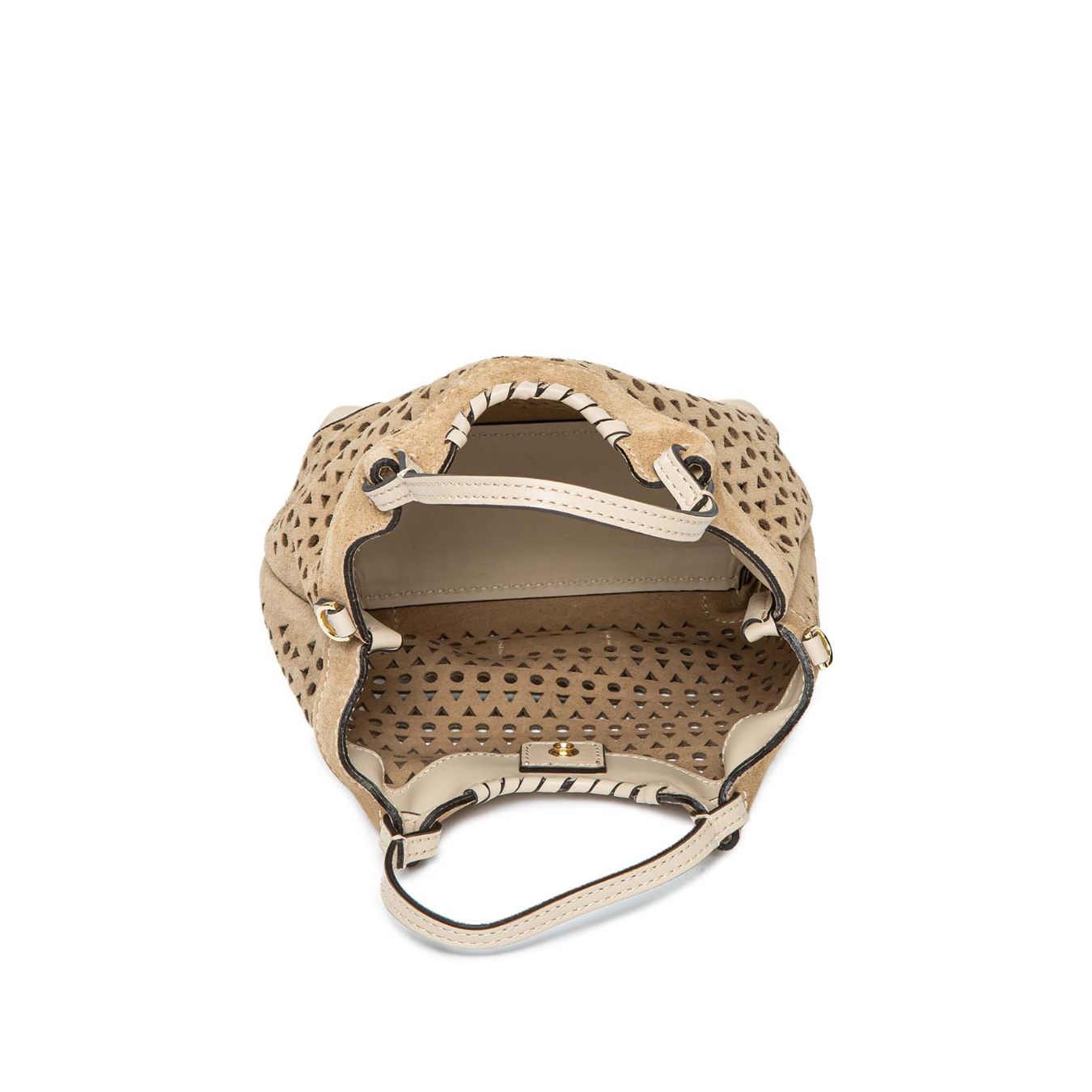 shopper mini DUA in camoscio forato interno