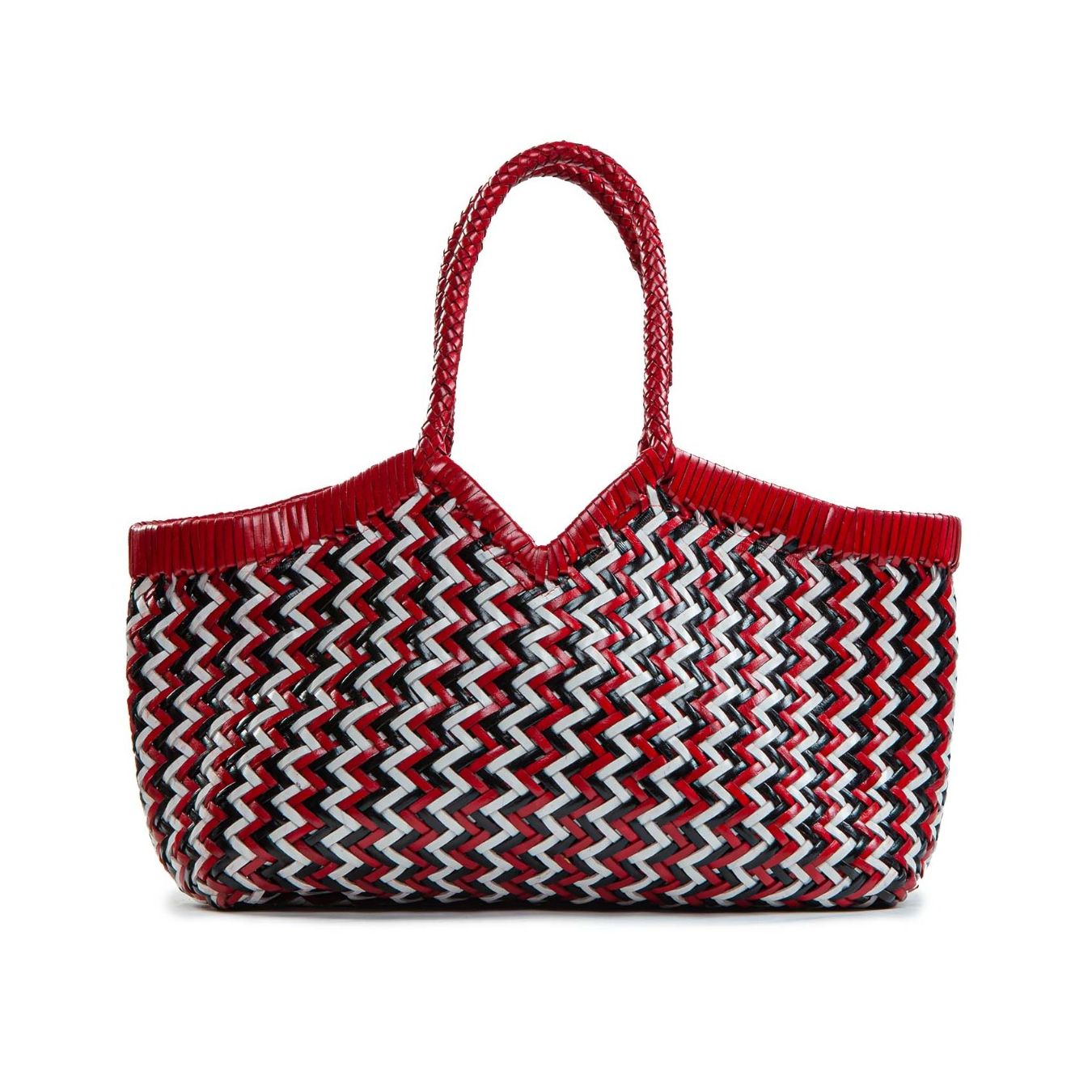 shopper NERUDA in pelle intrecciata zig zag 
