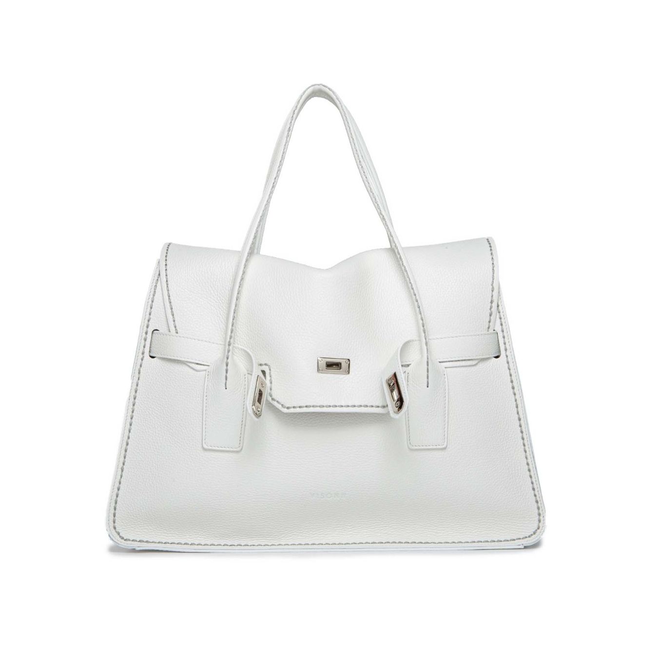 cartella key in pelle bianca