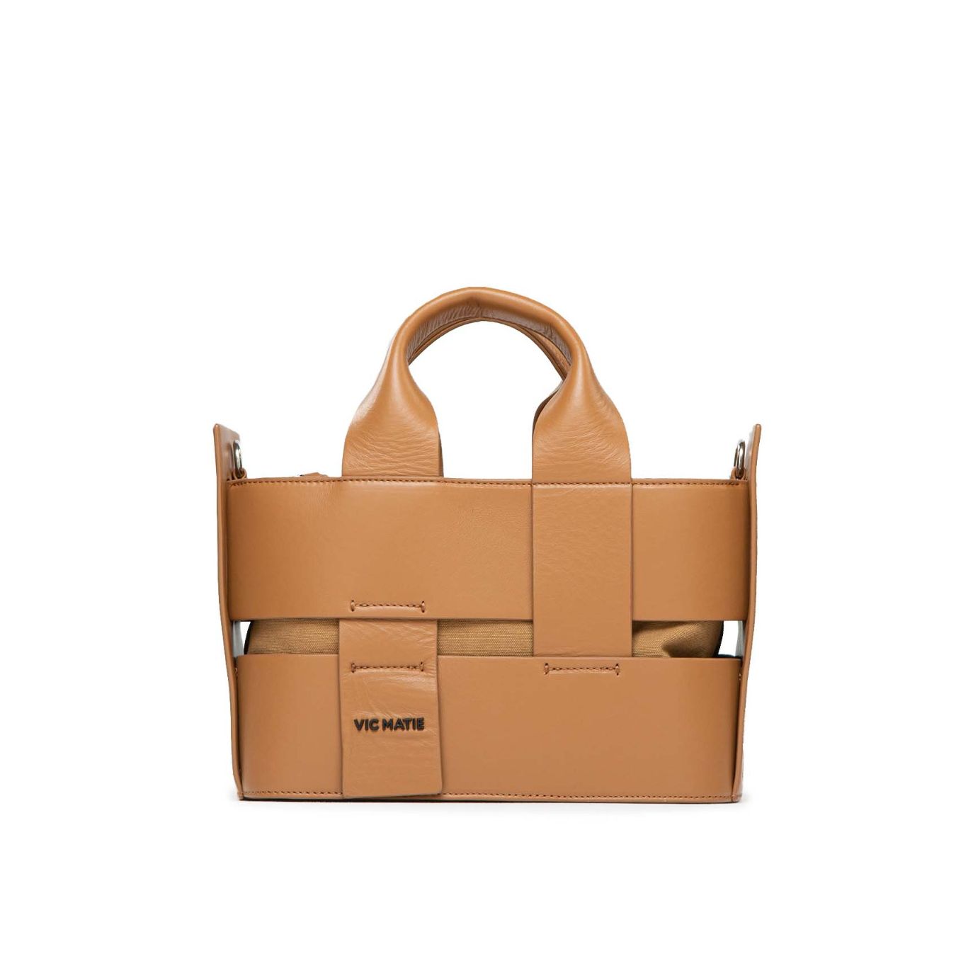 shopper in pelle cuoio con tracolla 