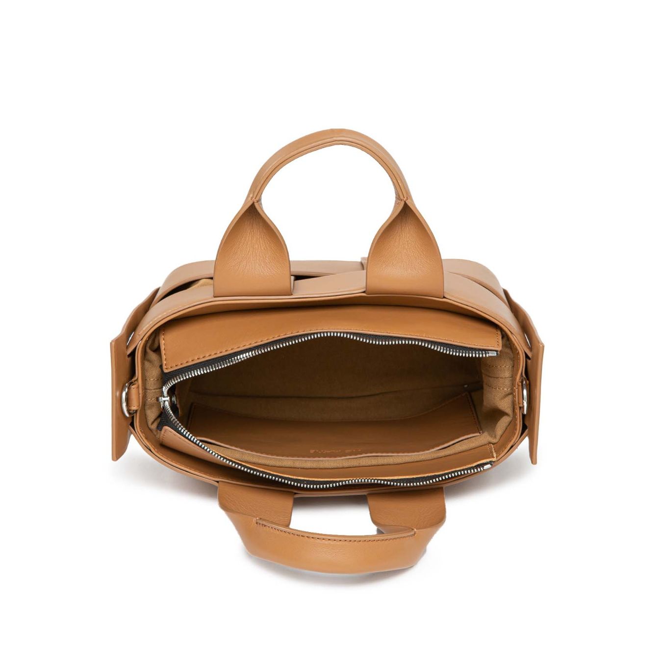shopper in pelle cuoio con tracolla 