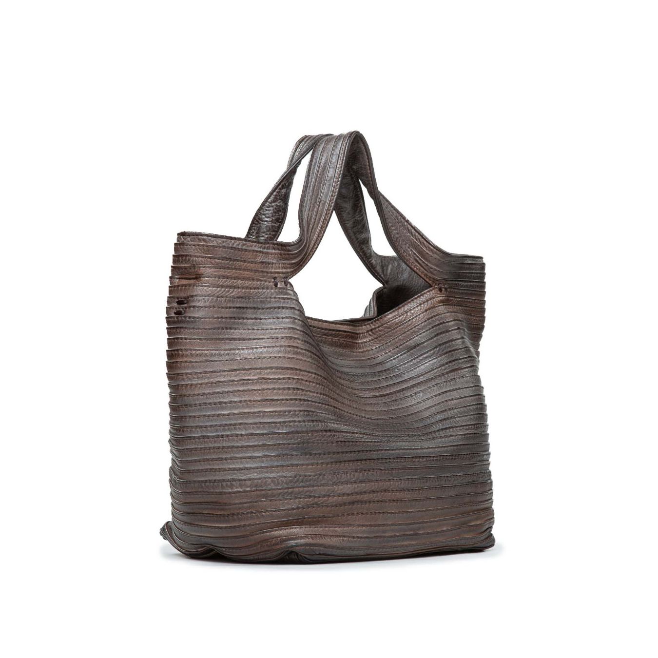 shopper in pelle extracioccolato 