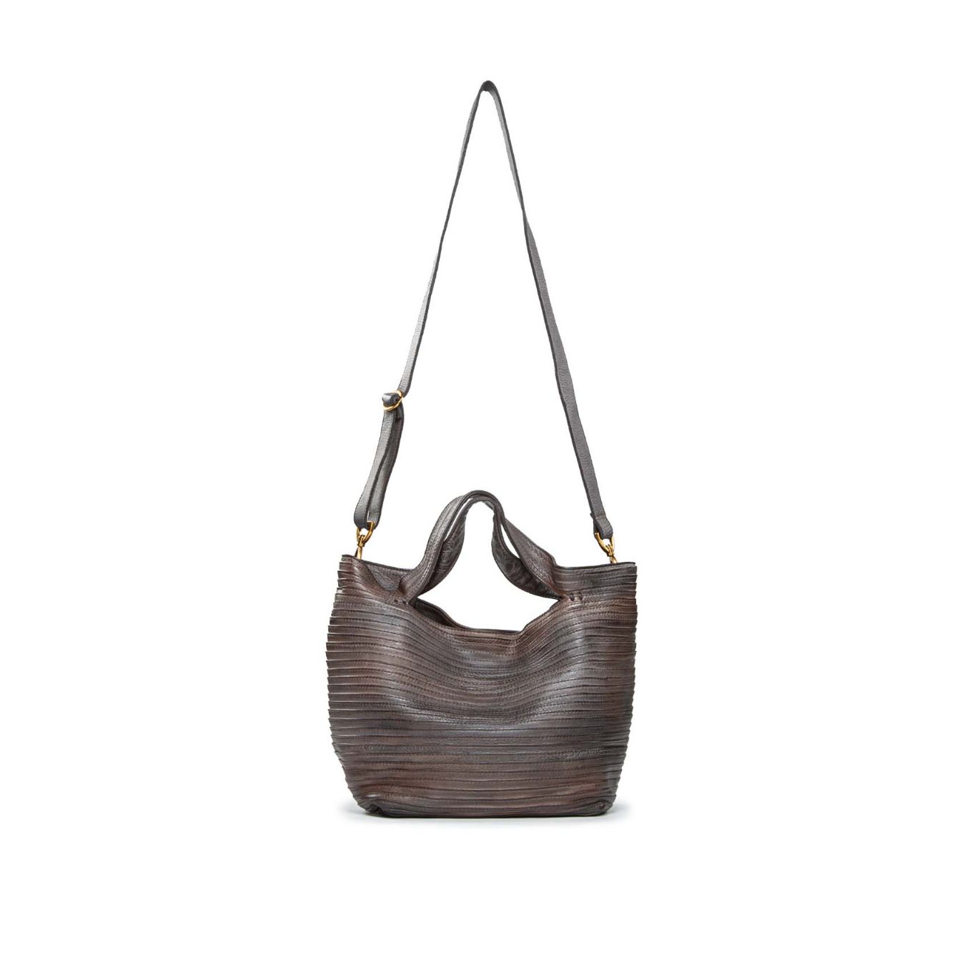 shopper in pelle extracioccolato 