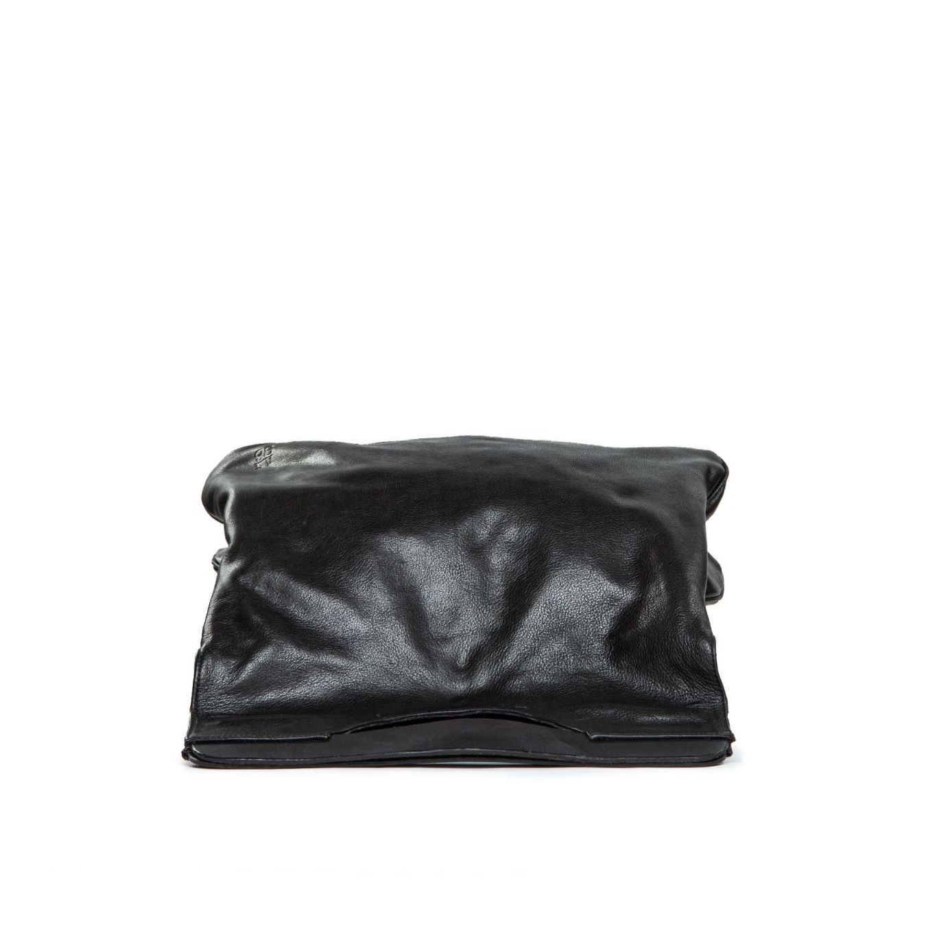 shopper con scomparti in pelle nera 