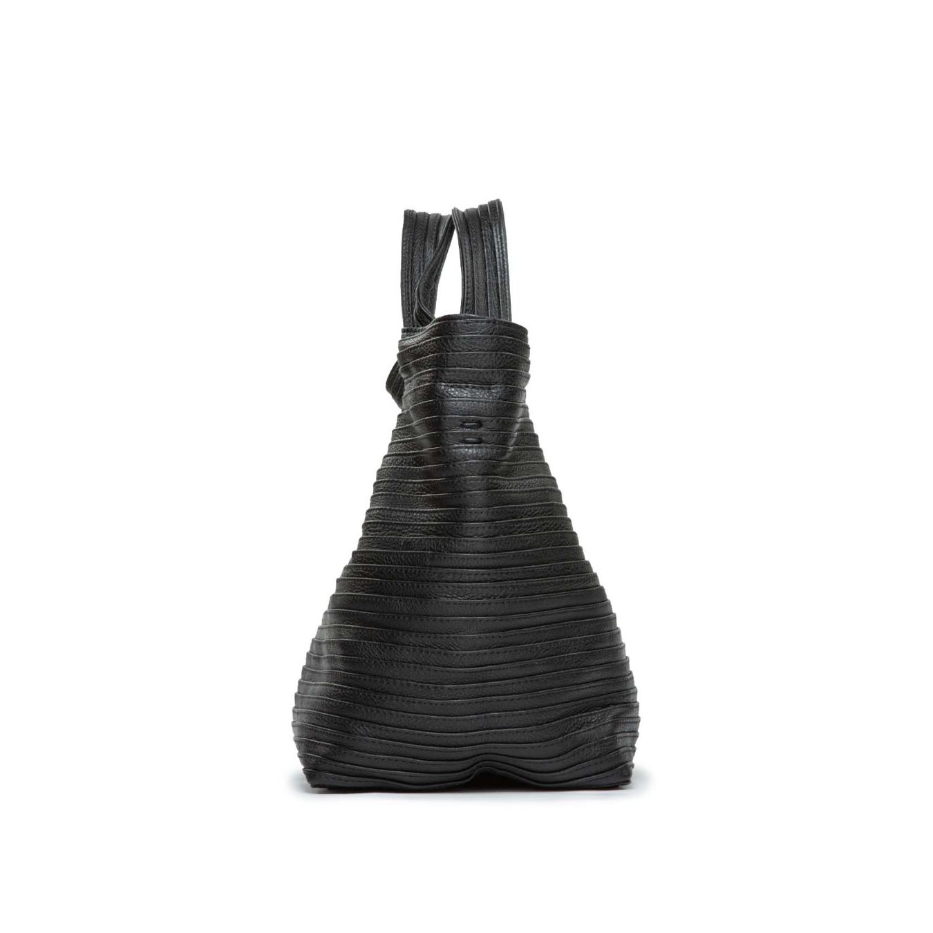 shopper in pelle nera con tracolla 