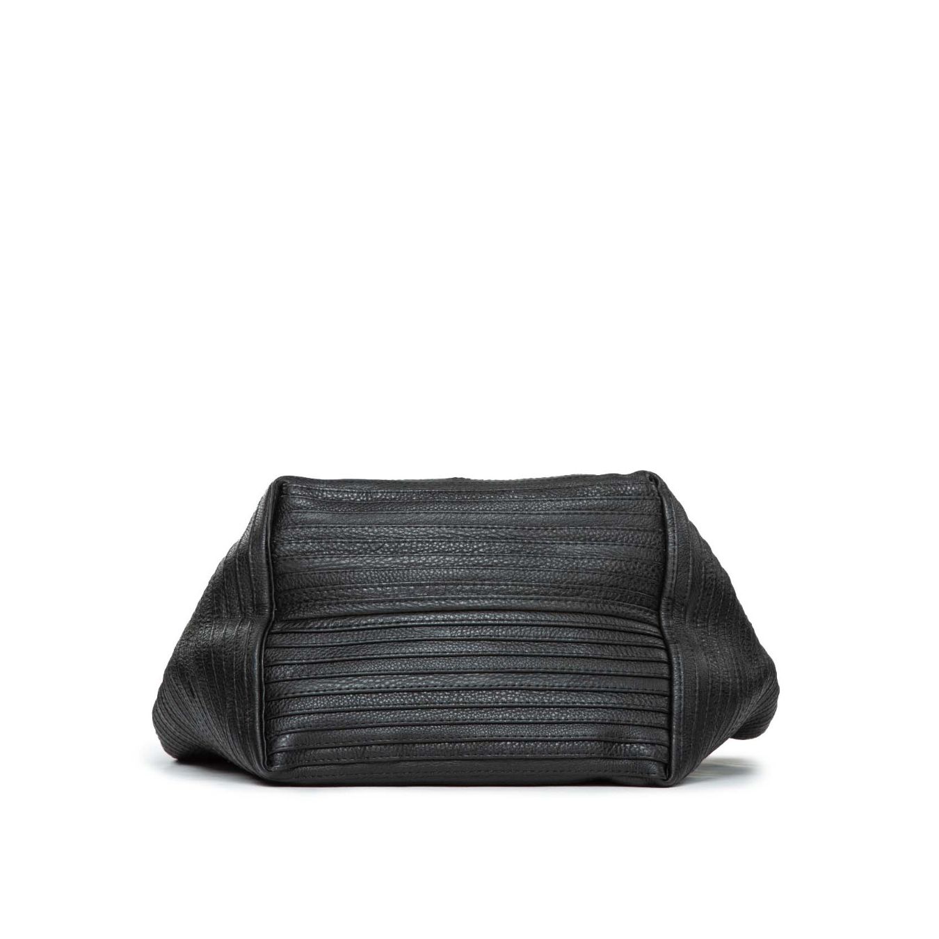 shopper in pelle nera con tracolla 
