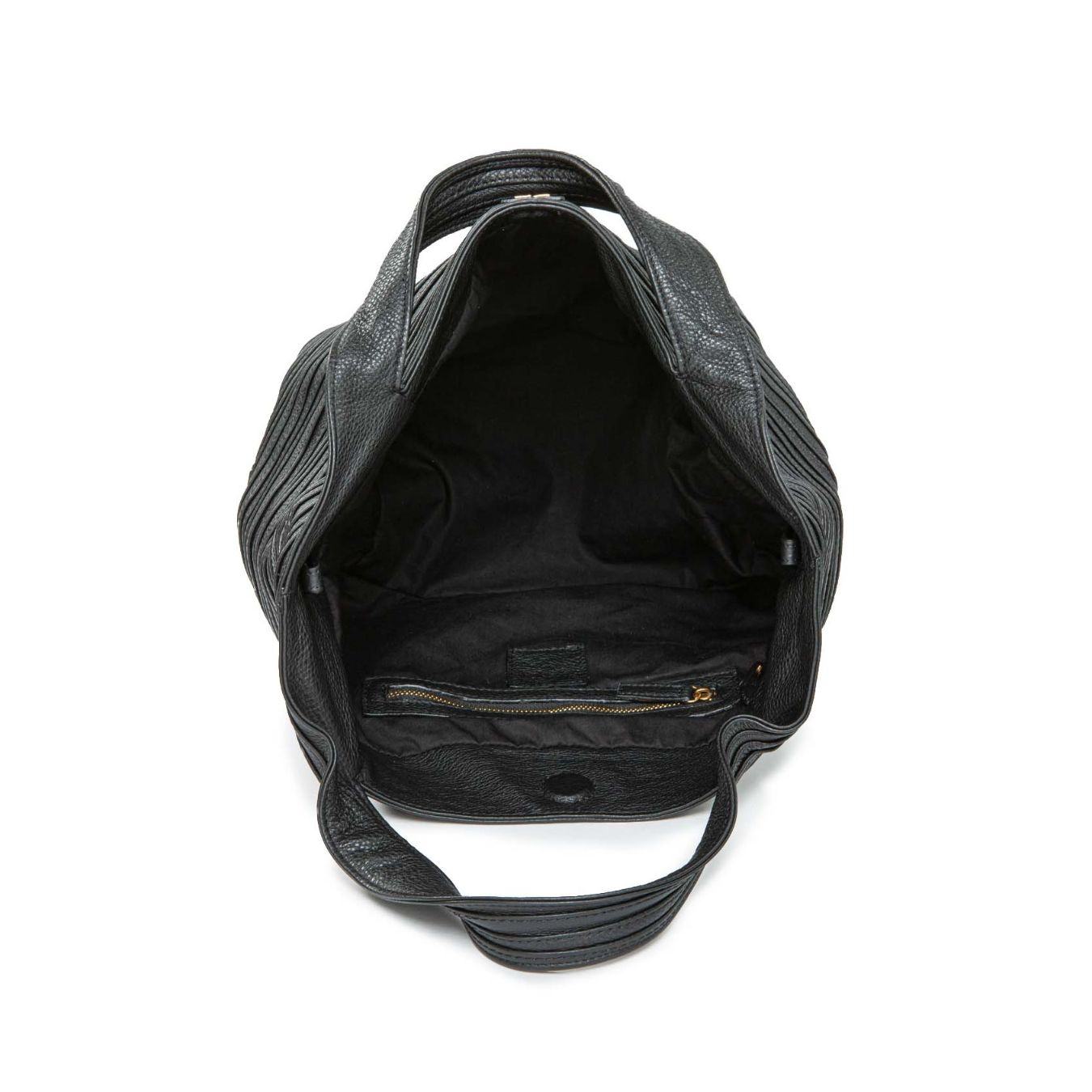 shopper in pelle nera con tracolla 
