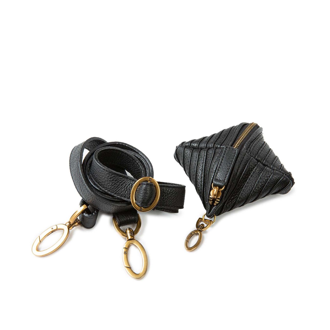 shopper in pelle nera con tracolla 