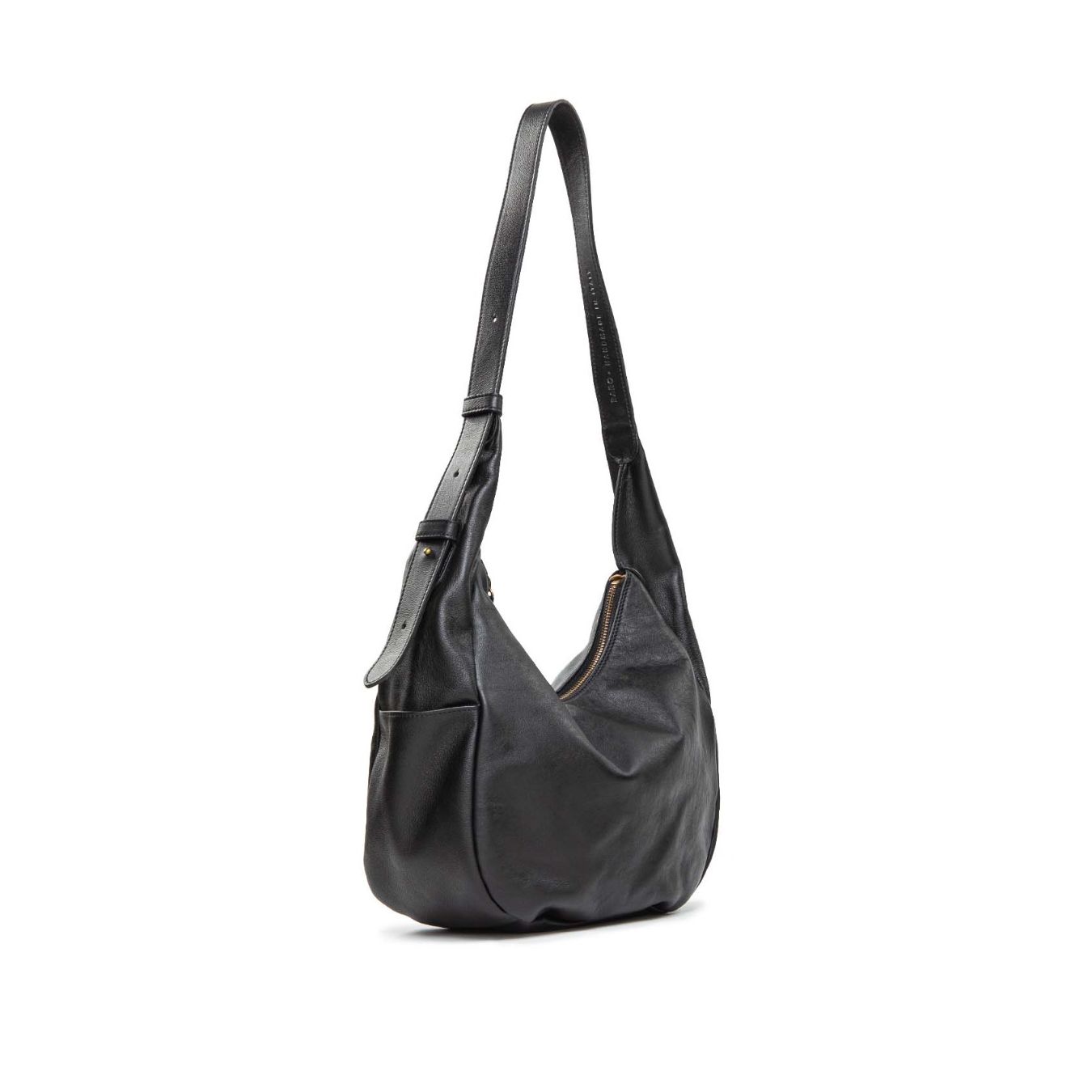 shopping bag in pelle nera