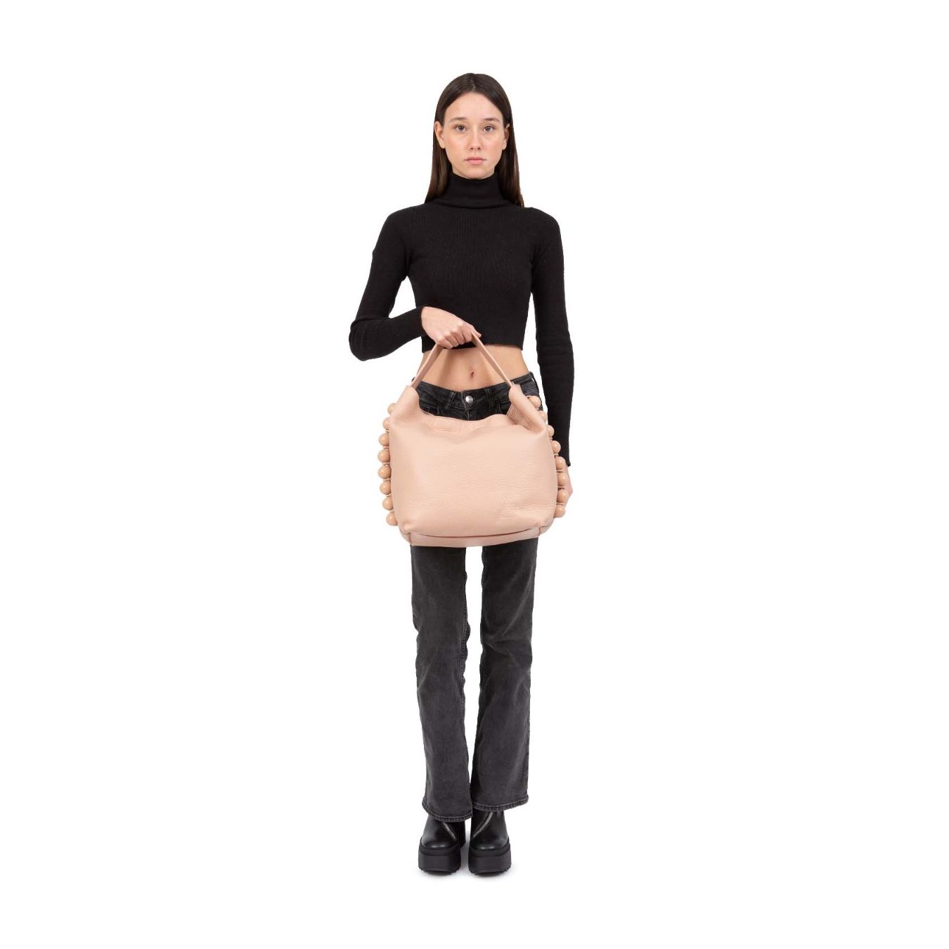 borsa in pelle rosa