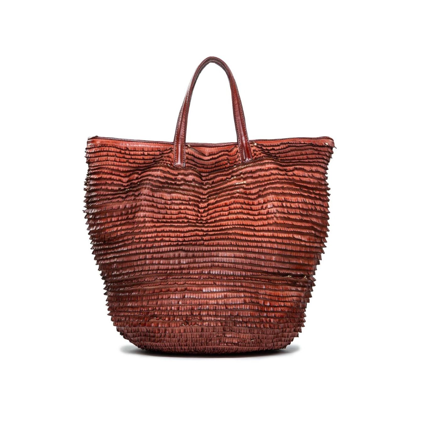 shopper pelle rossa