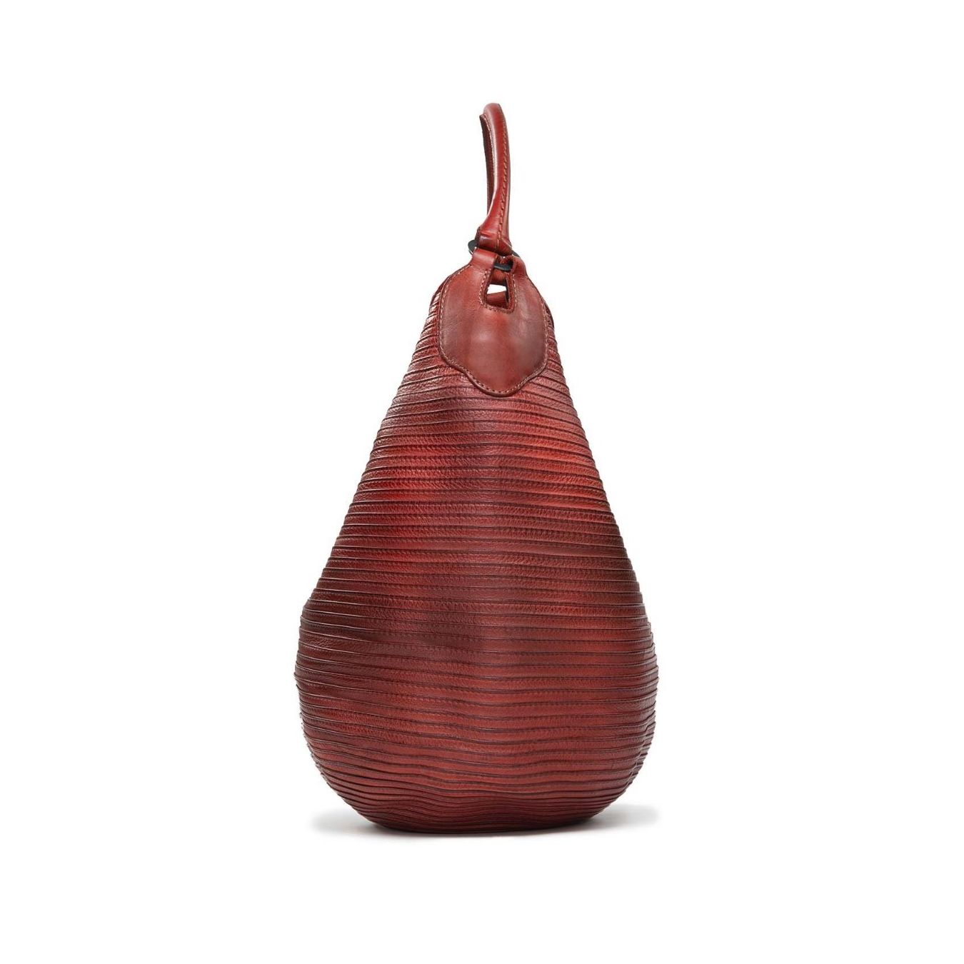shopping bag in pelle rossa