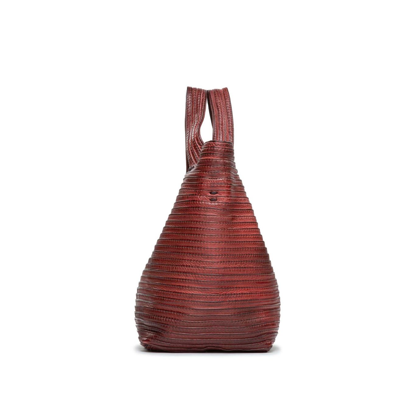 shopper in pelle rosso borgogna 