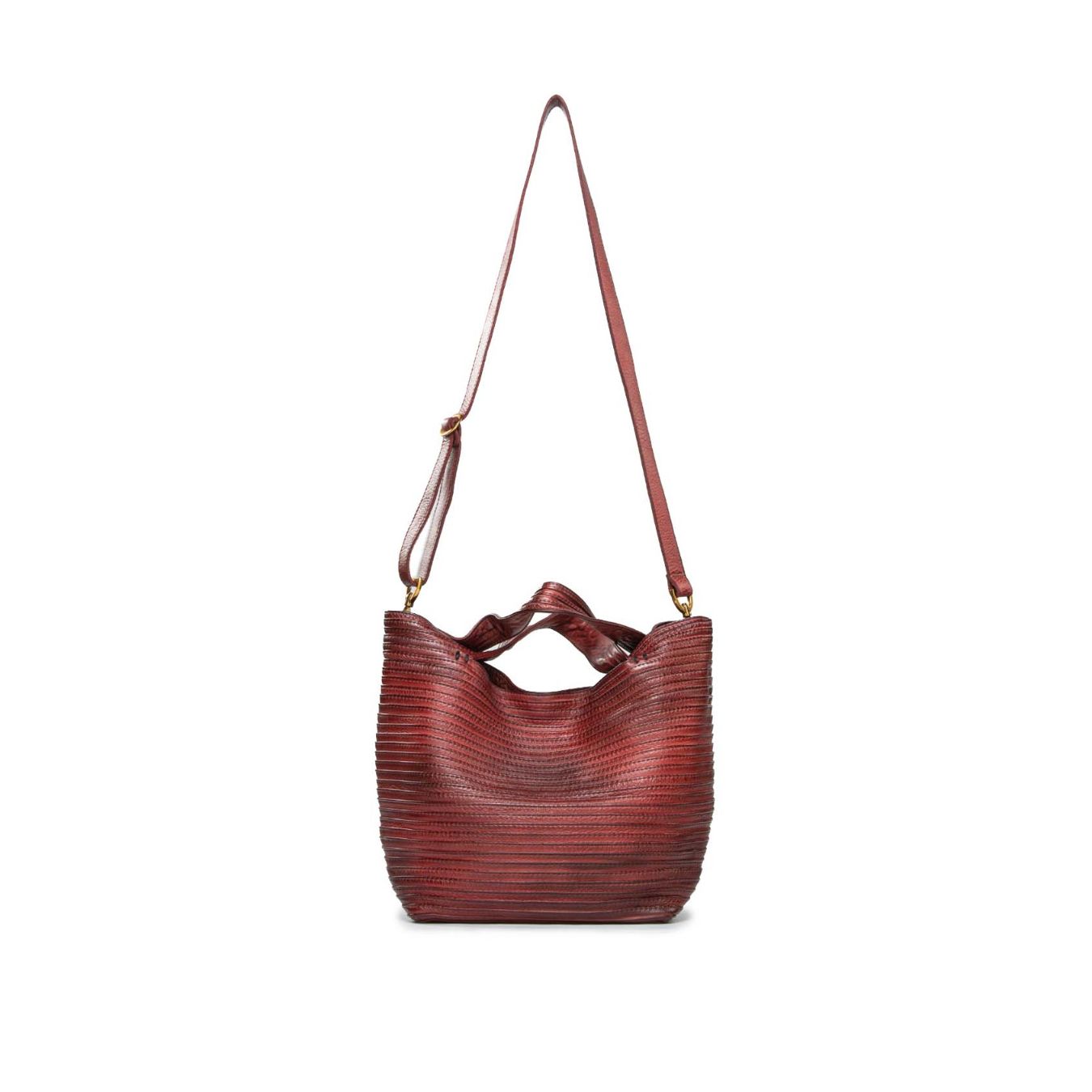 shopper in pelle rosso borgogna 