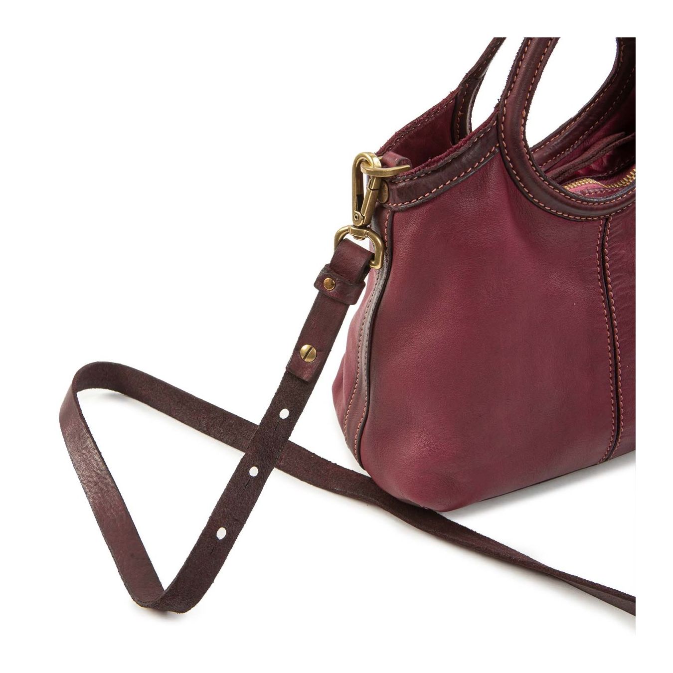 caterina lucchi shopper piccola CAMILLA in pelle viola con tracolla