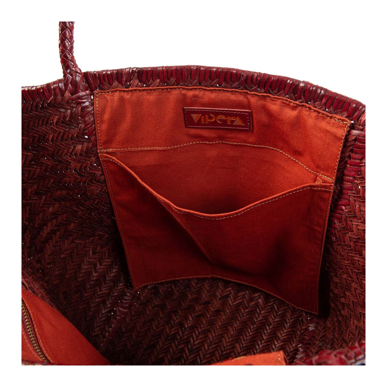 shopper RUBENS in pelle barolo interno