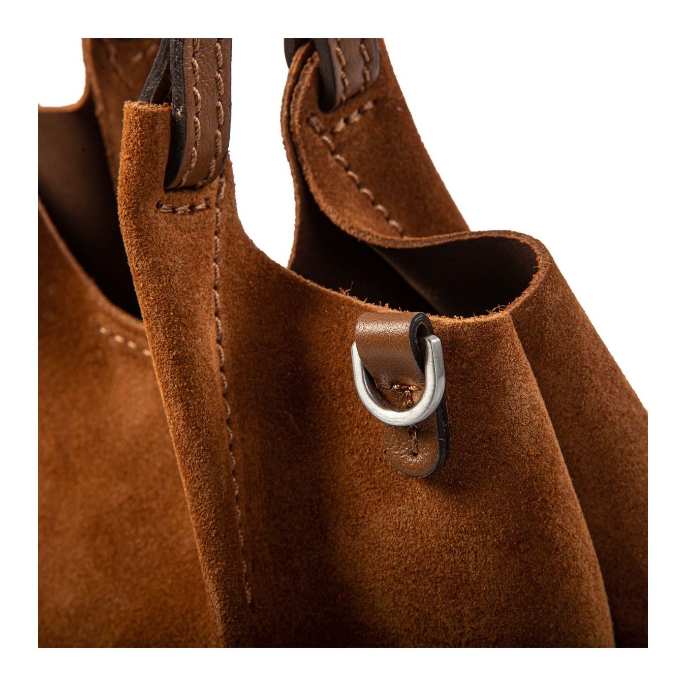 shopper DUA media camoscio cognac dettaglio