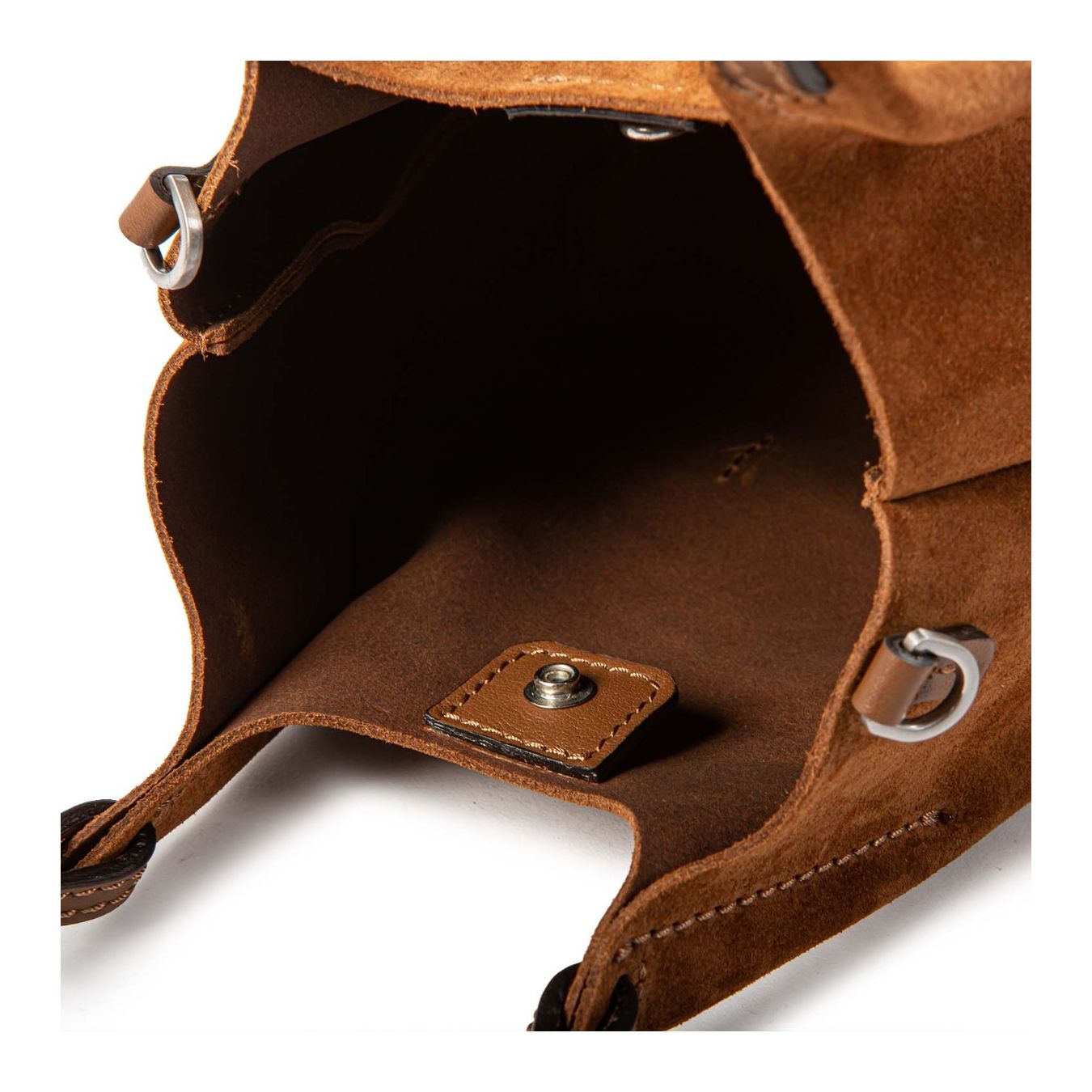 shopper DUA media camoscio cognac interno