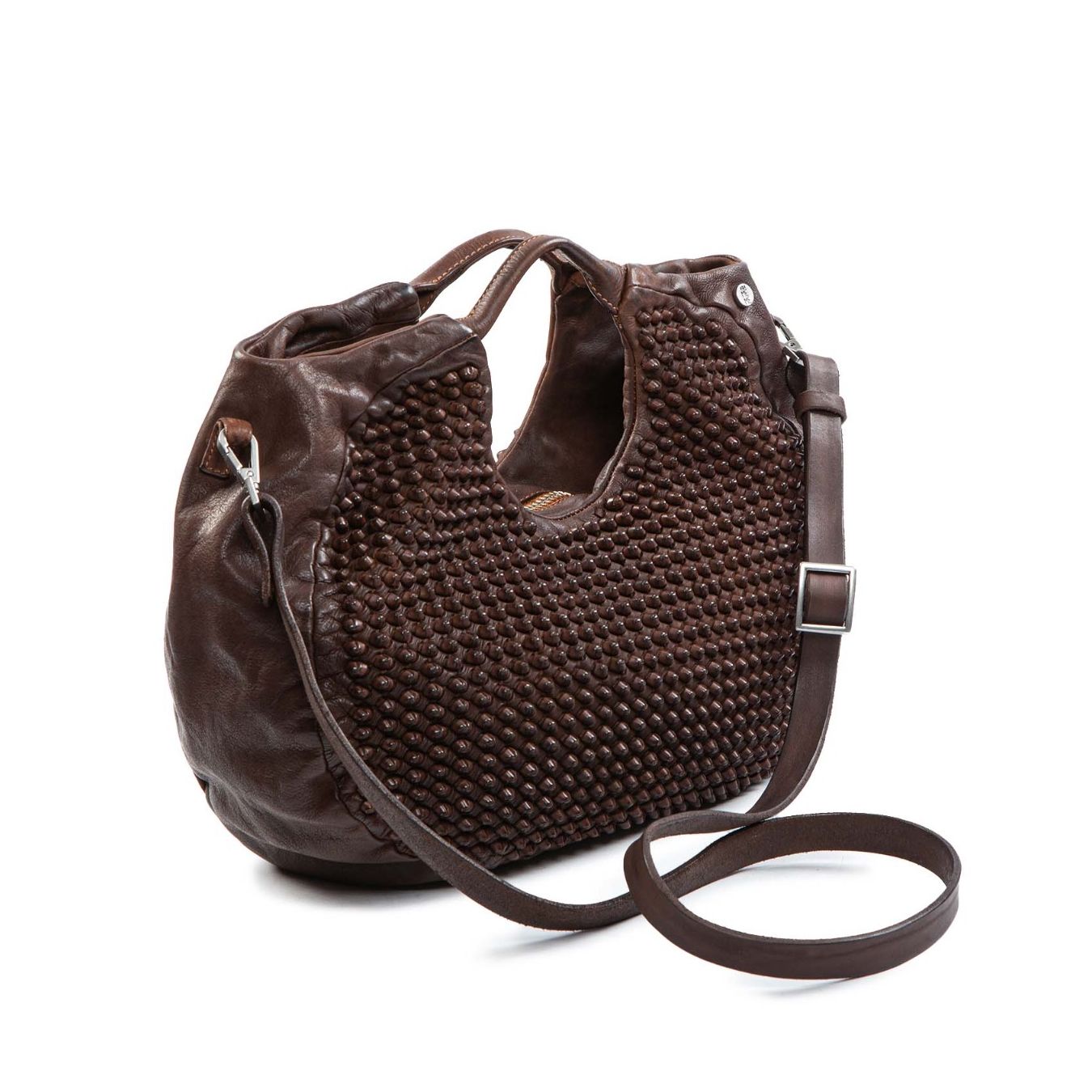 shopper SUSY in pelle castagna tracolla