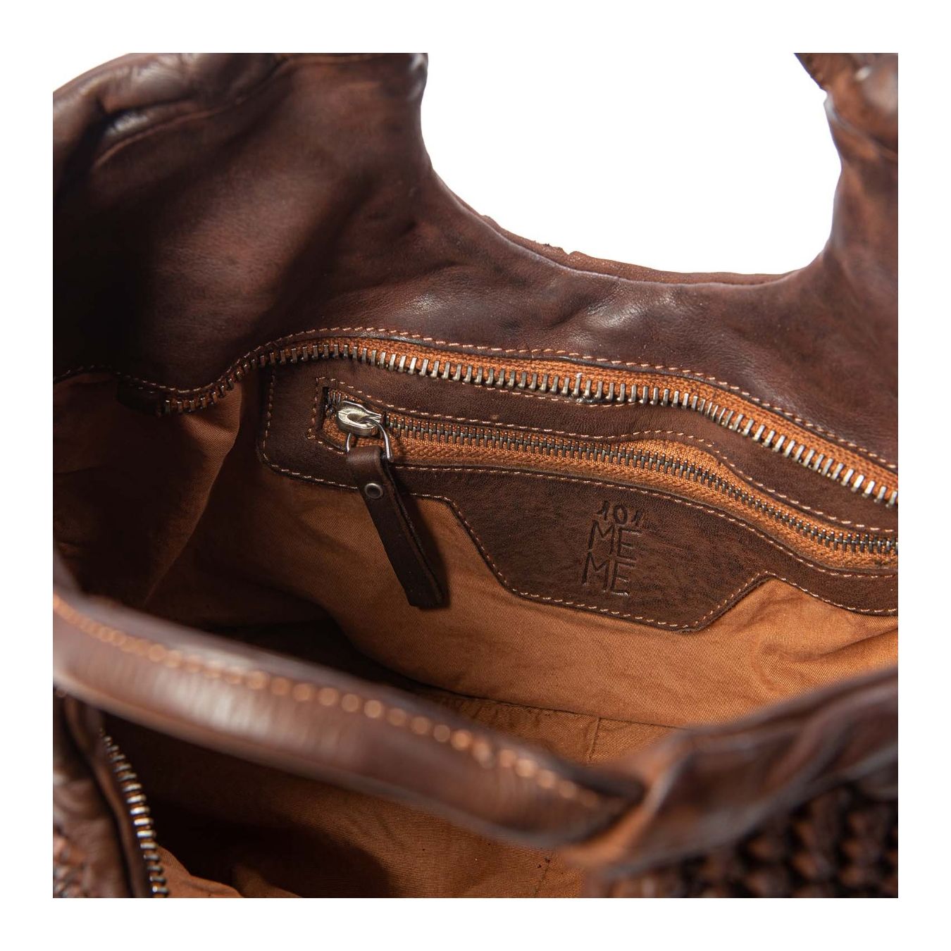 shopper SUSY in pelle castagna interno