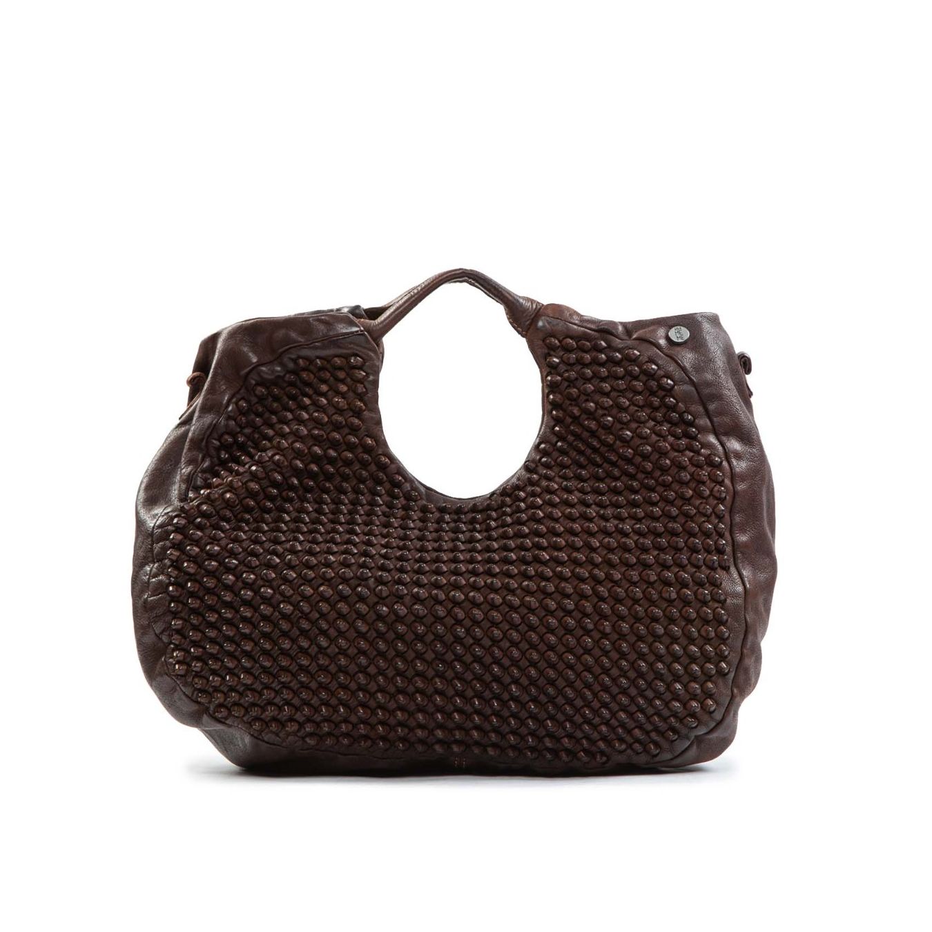 shopper SUSY in pelle castagna