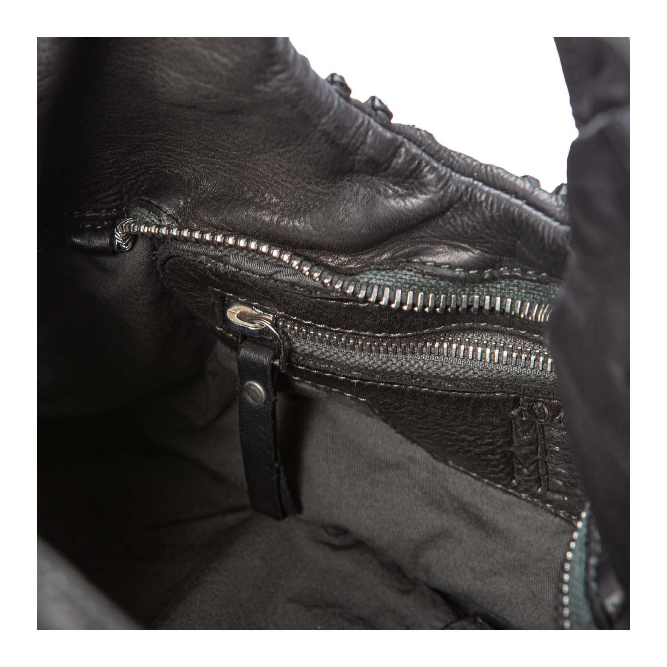 shopper SUSY in pelle nera interno