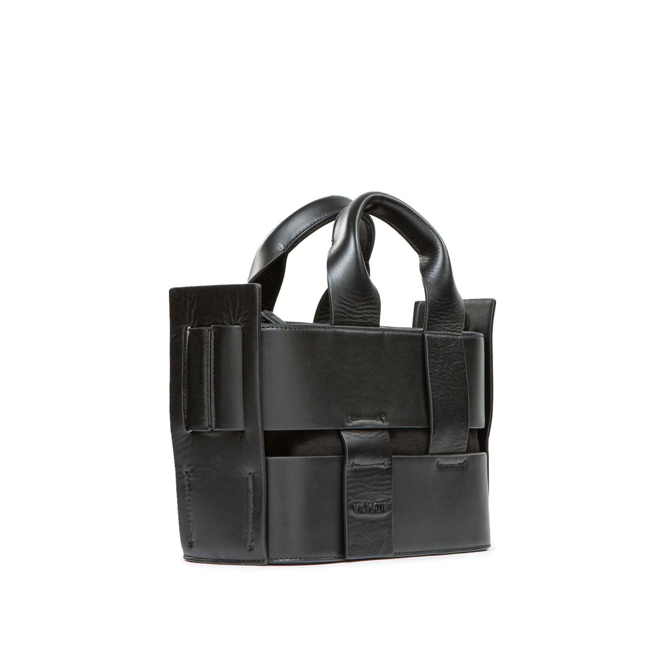 shopper con tracolla  in pelle nera 
