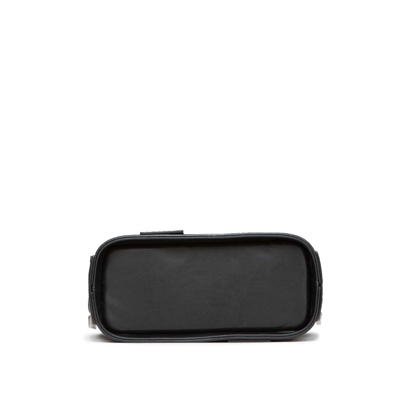 shopper con tracolla  in pelle nera 