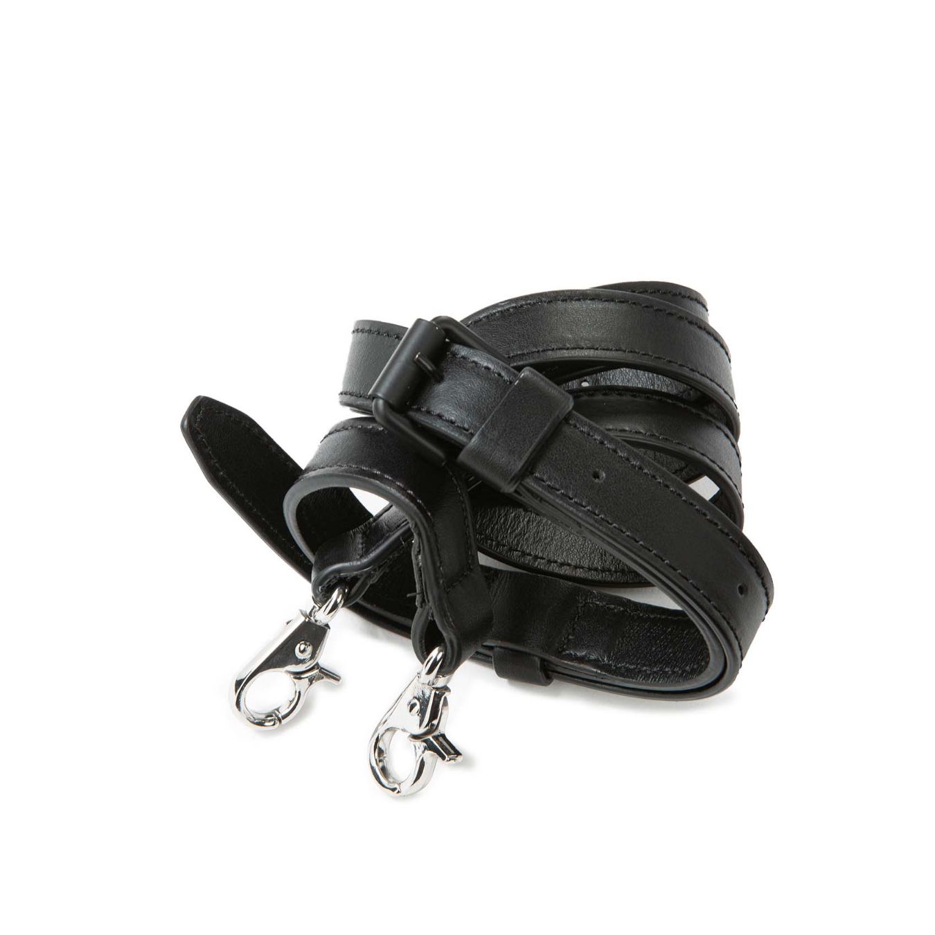 shopper con tracolla  in pelle nera 