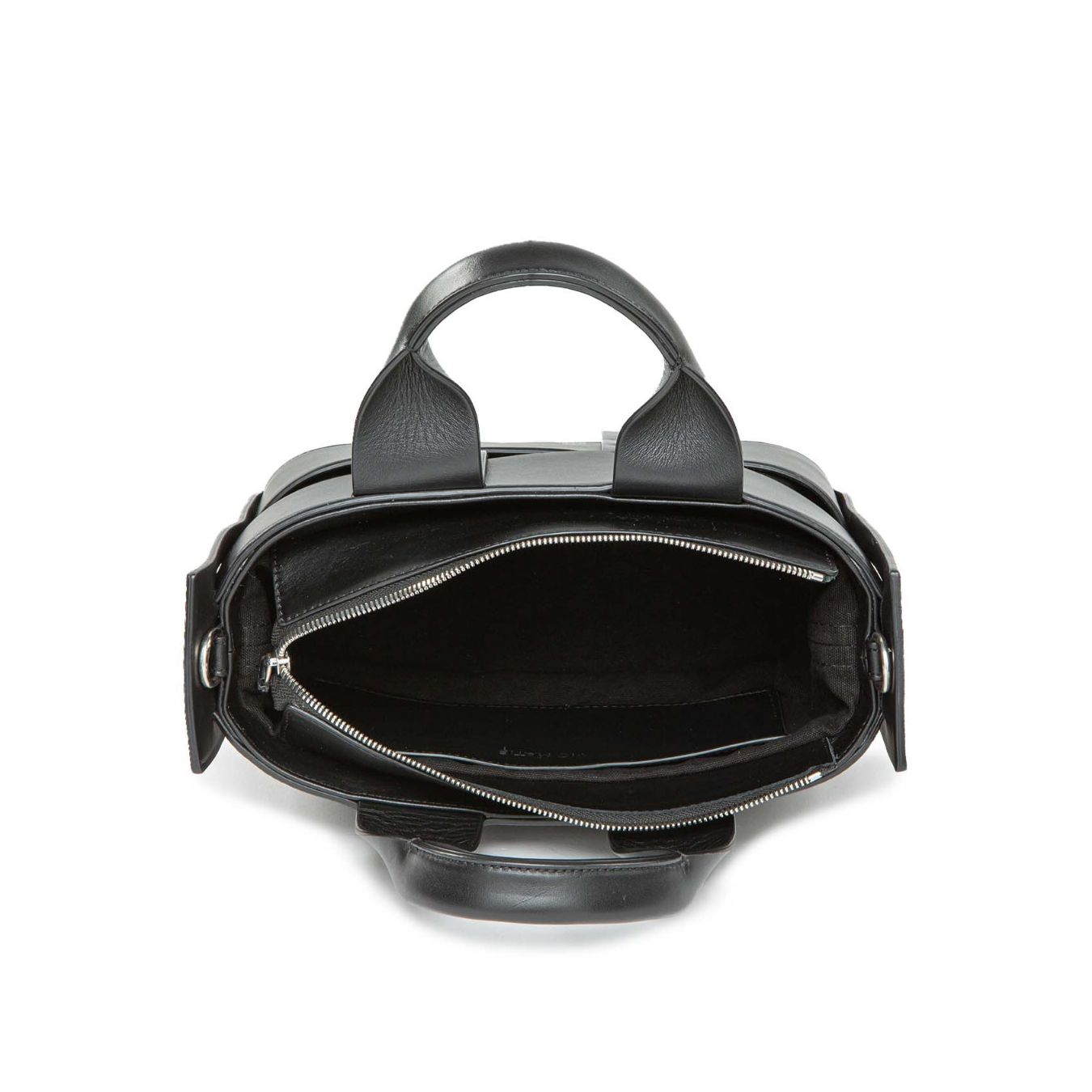 shopper con tracolla  in pelle nera 