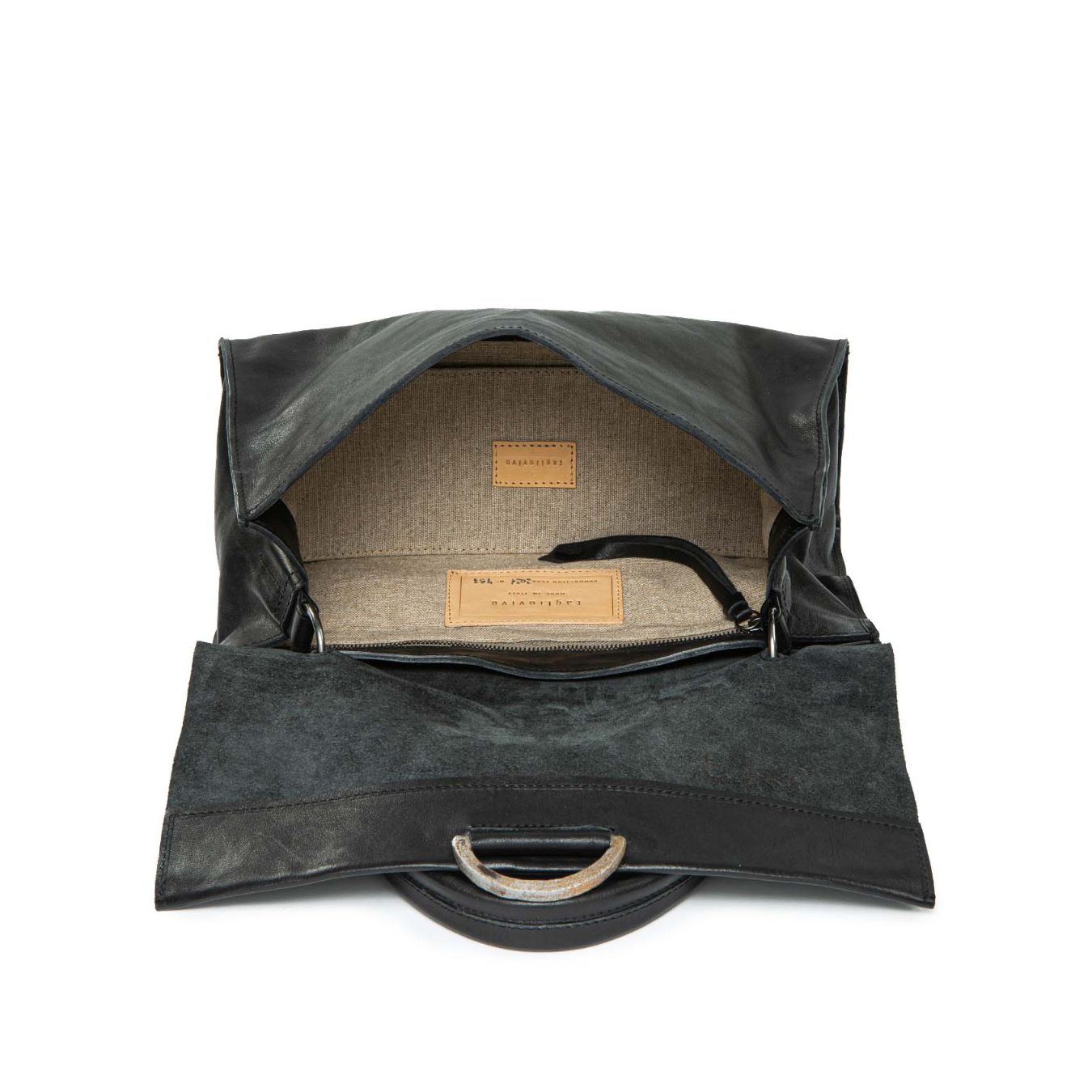 TAGLIOVIVO cartella SHOULDER M in pelle nera 
