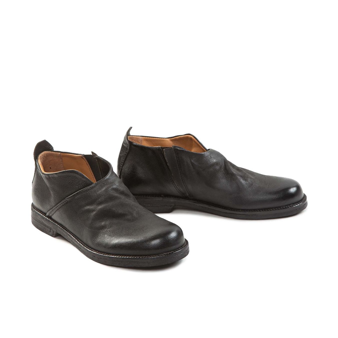 slipon in pelle nera  lato