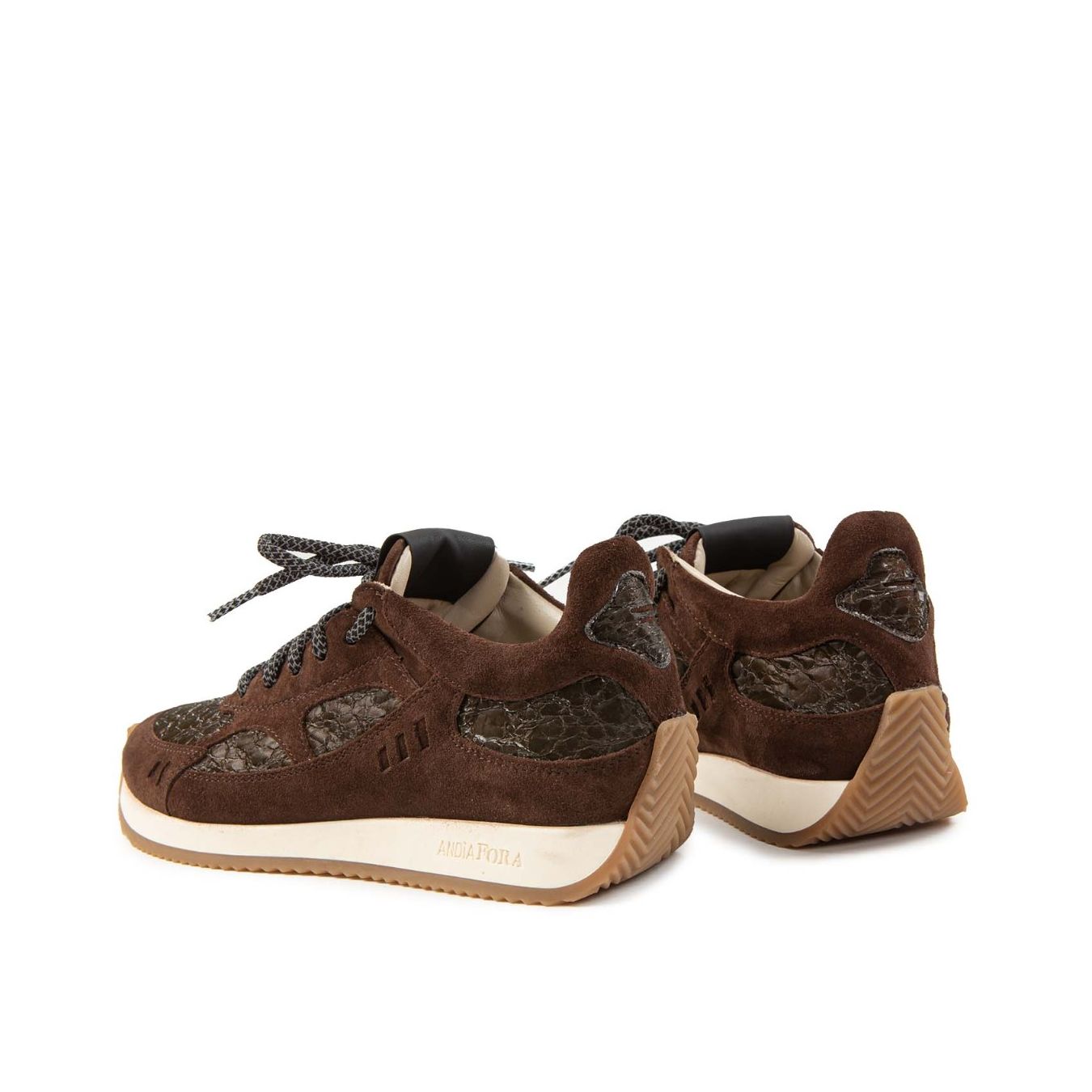 andia fora sneakers HOTY in camoscio marrone lato