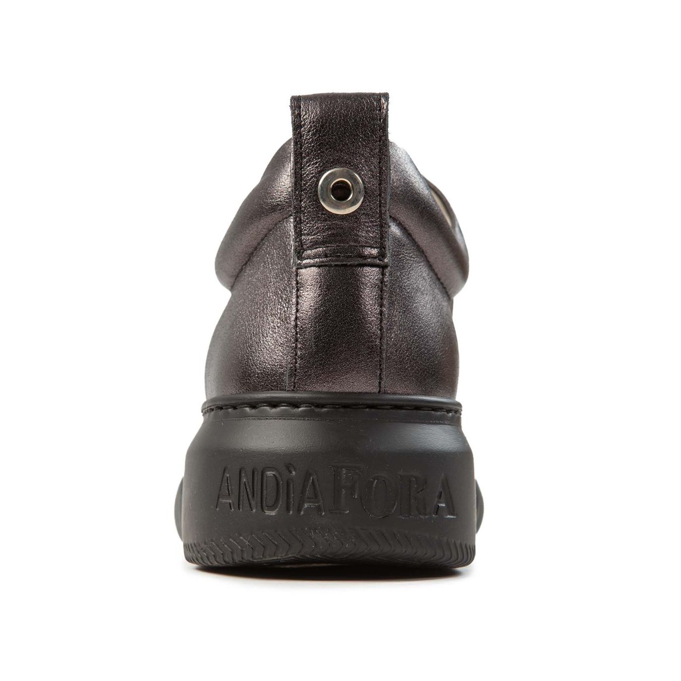 sneakers LIBI in pelle laminata antracite  dietro