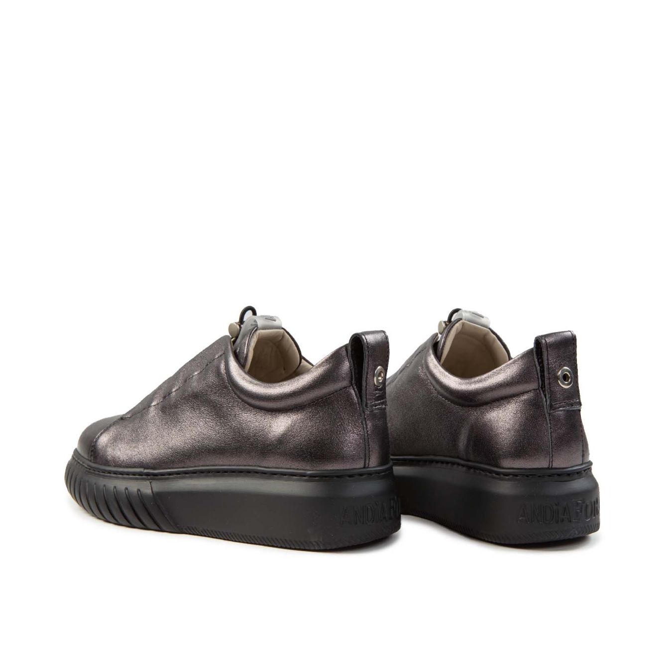 sneakers LIBI in pelle laminata antracite  suola