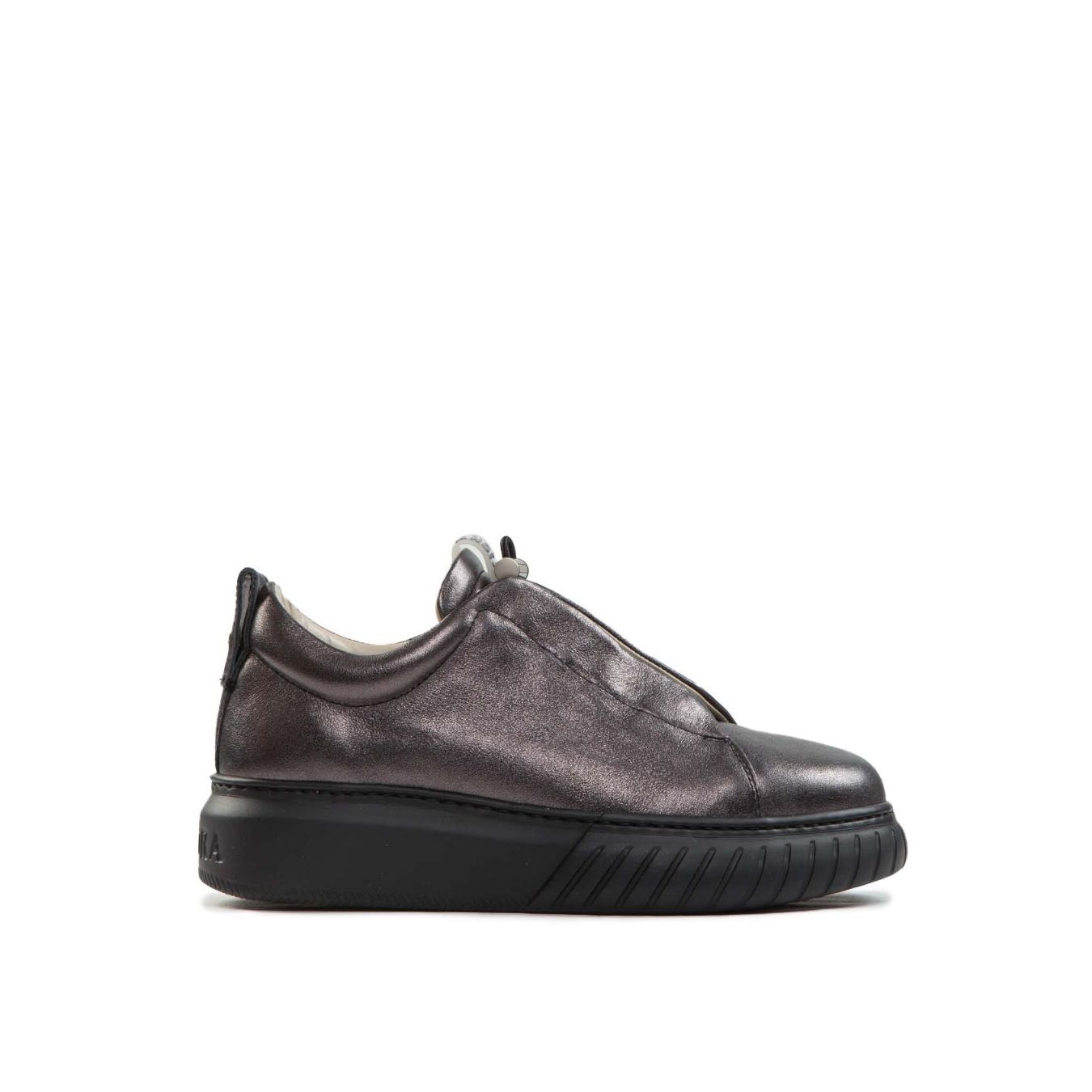 sneakers LIBI in pelle laminata antracite 