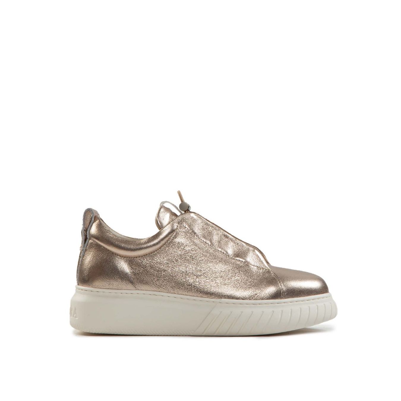 sneakers LIBI in pelle laminata vaniglia 