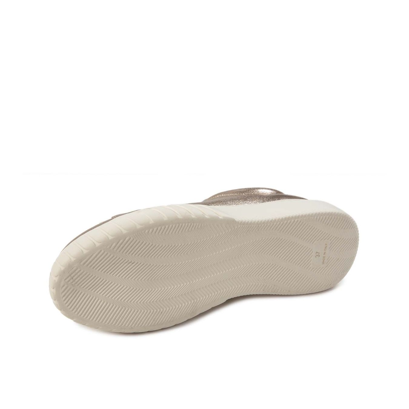 sneakers LIBI in pelle laminata vaniglia suola