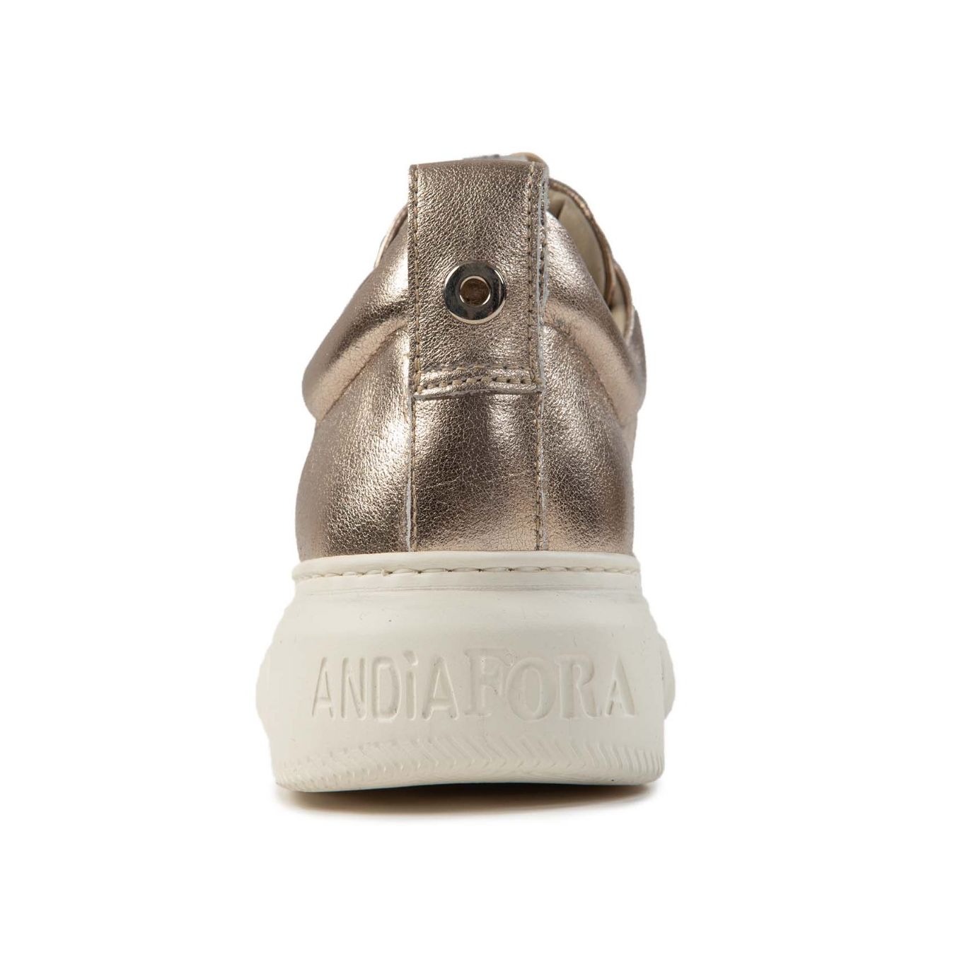 sneakers LIBI in pelle laminata vaniglia dietro
