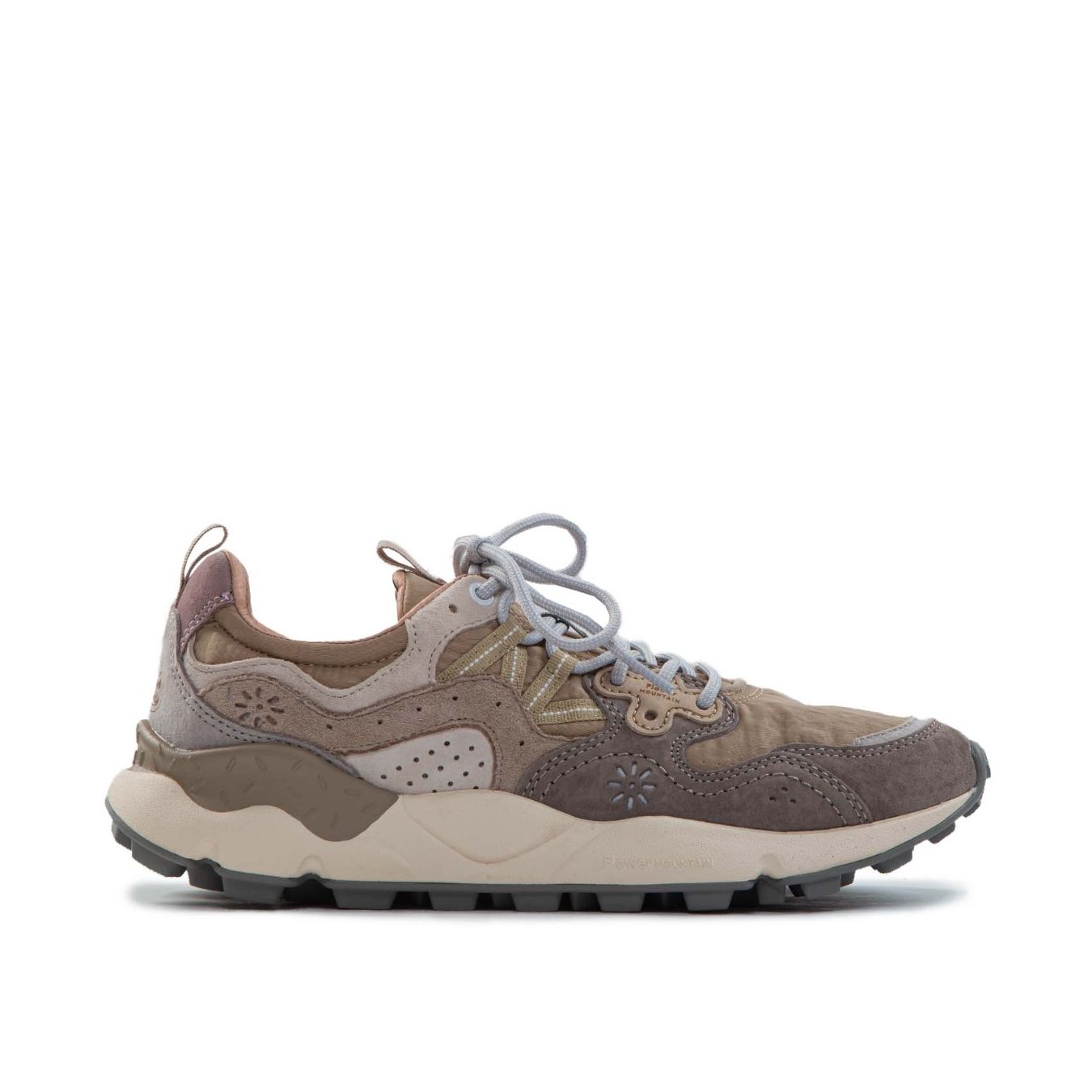 sneakers YAMANO con inserti in camoscio grigio 